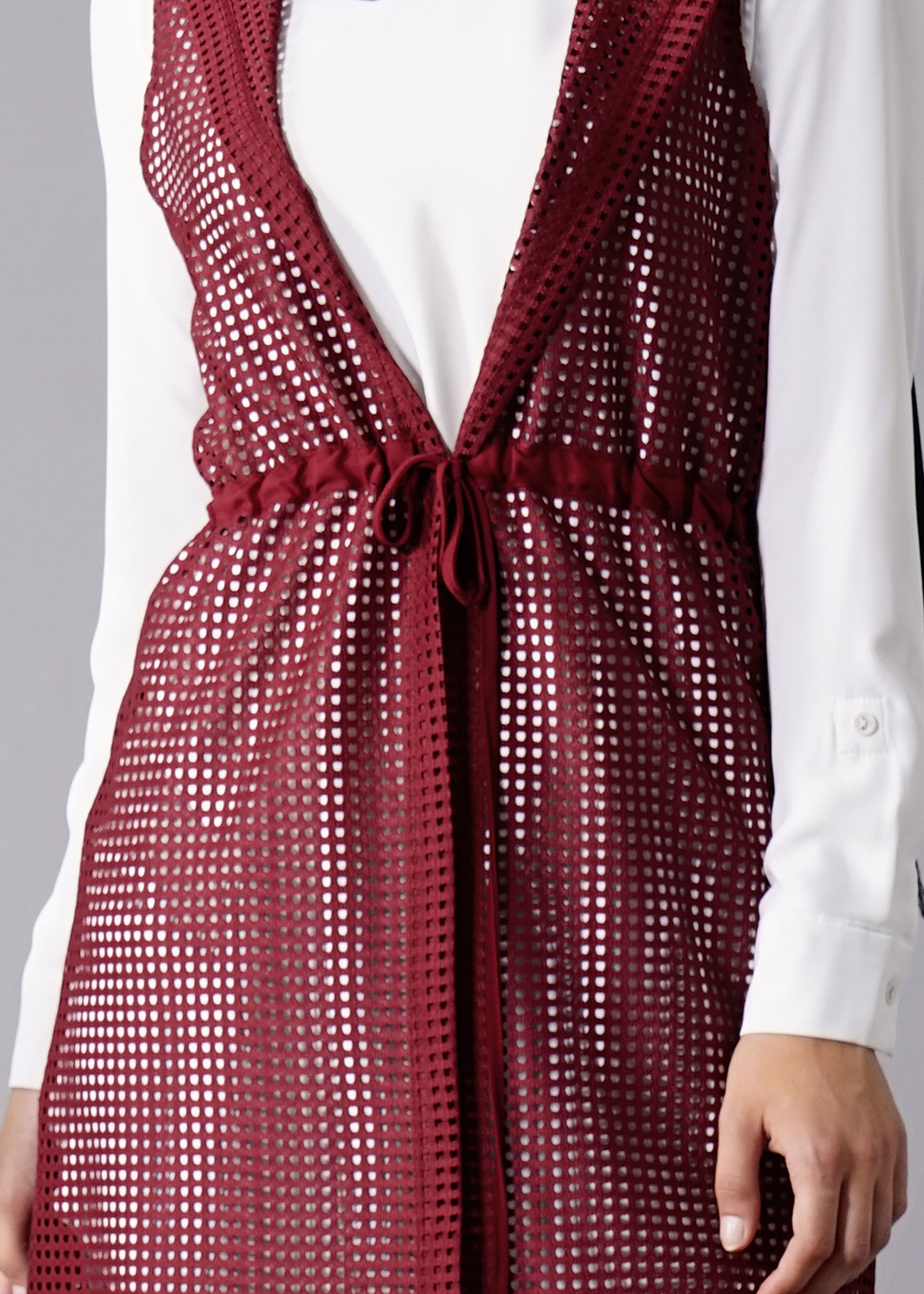 Tesettür giyim BORDO 4799 String 1838 Tesettür Yelek 38/46 TEK36