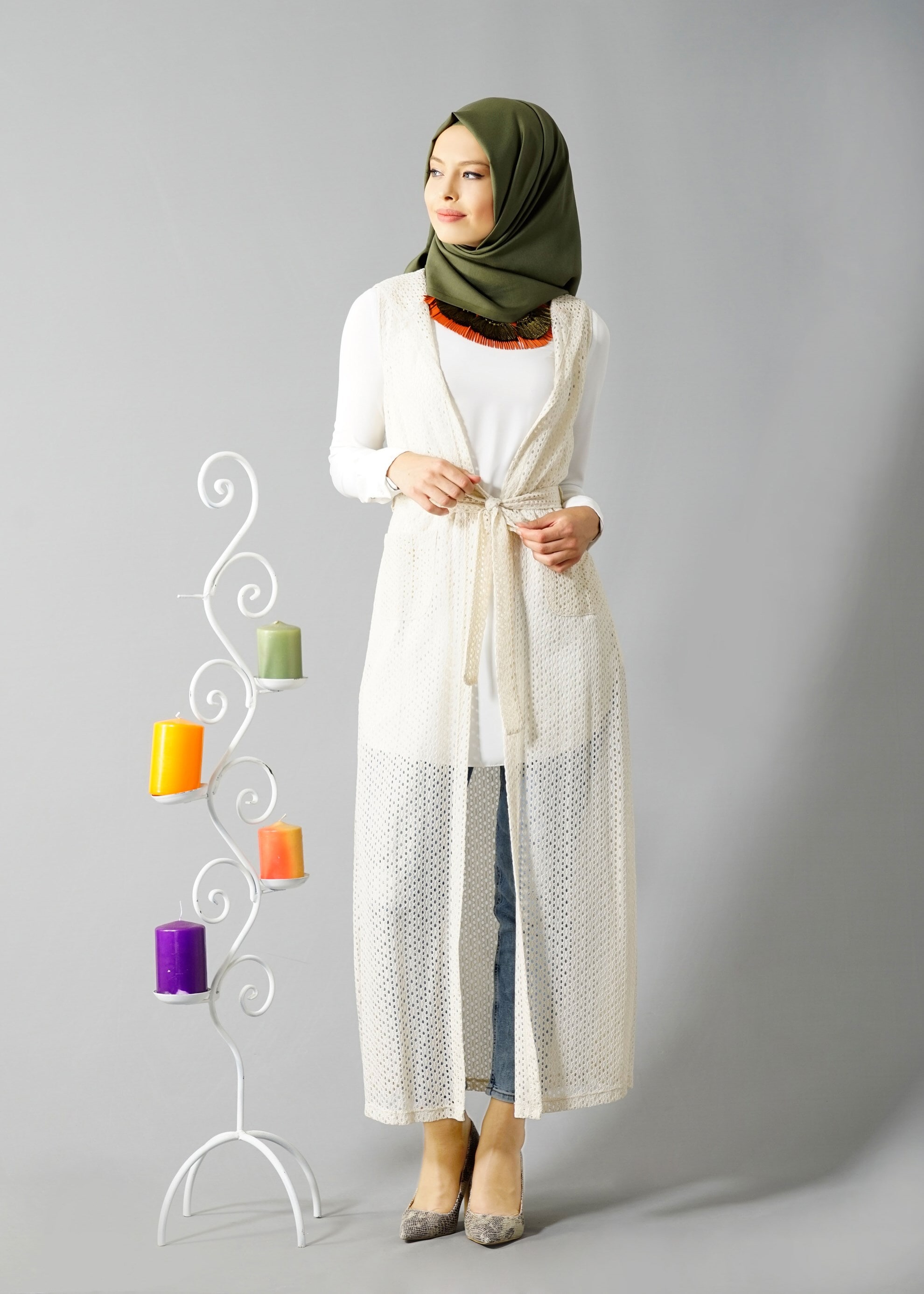 Tesettür giyim BEJ 4803 Bita 1664 Tesettür Yelek 36/44 TEK38