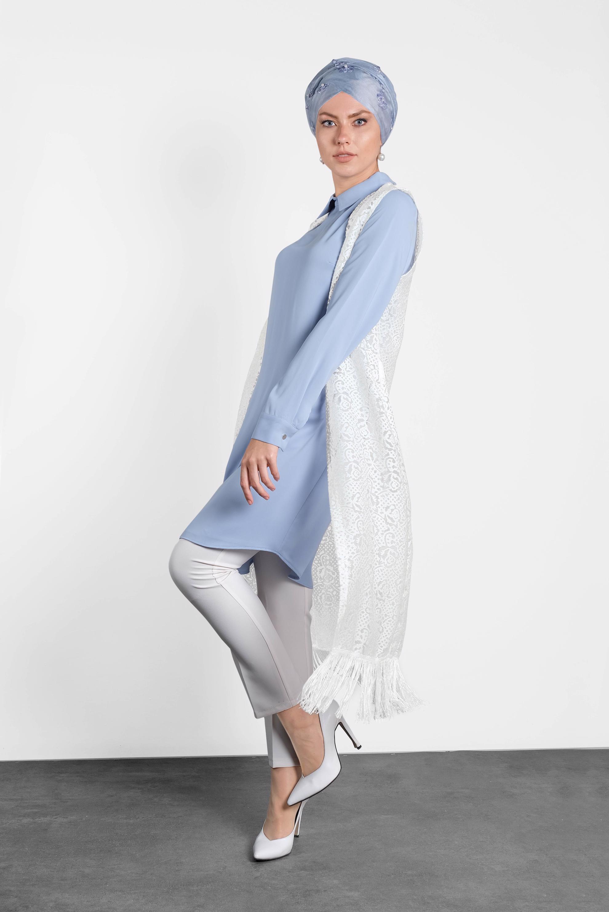 Tesettür giyim BEYAZ 4805 Yakma Tesettür 2010 Yelek 38/46 TEK42