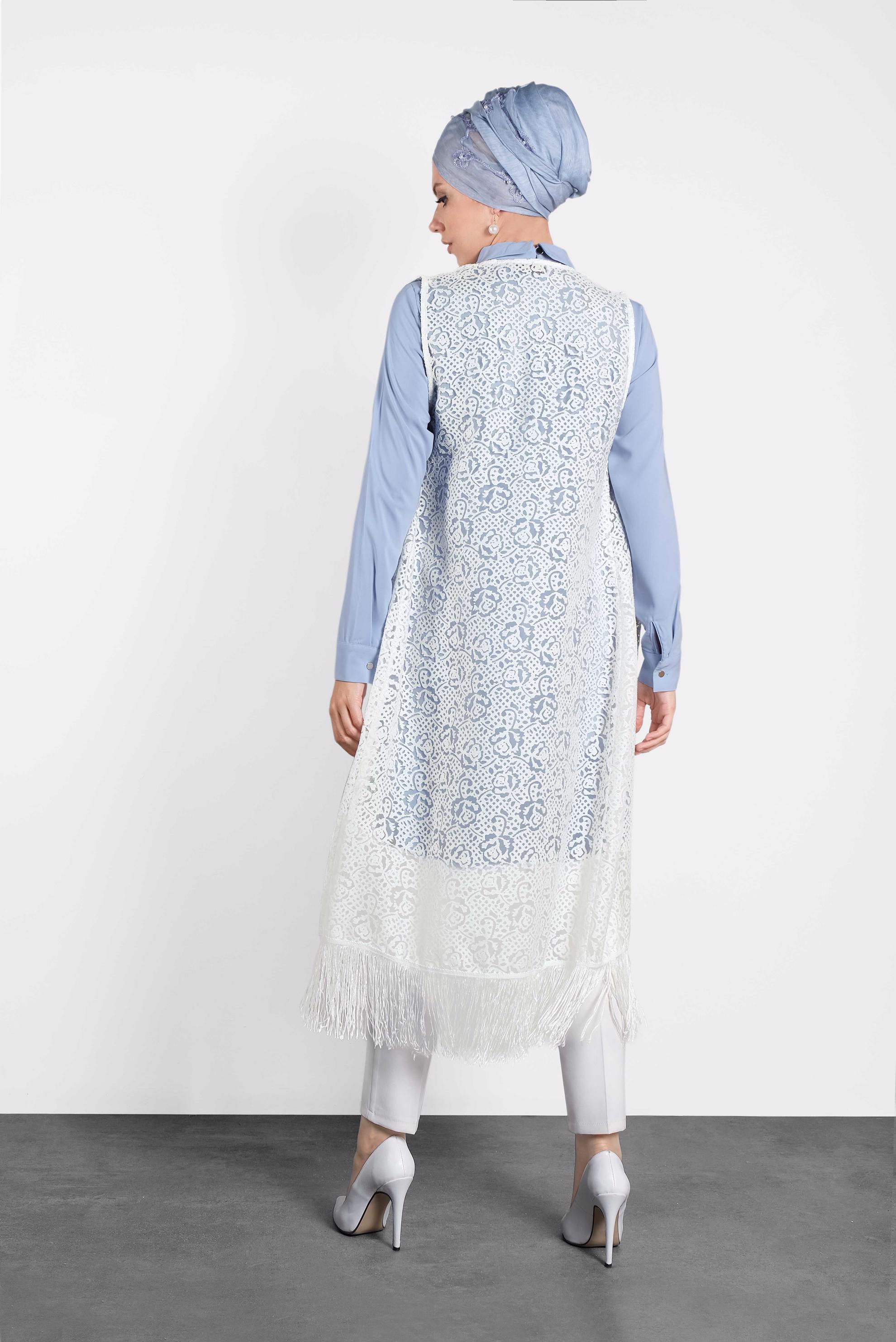 Tesettür giyim BEYAZ 4805 Yakma Tesettür 2010 Yelek 38/46 TEK42