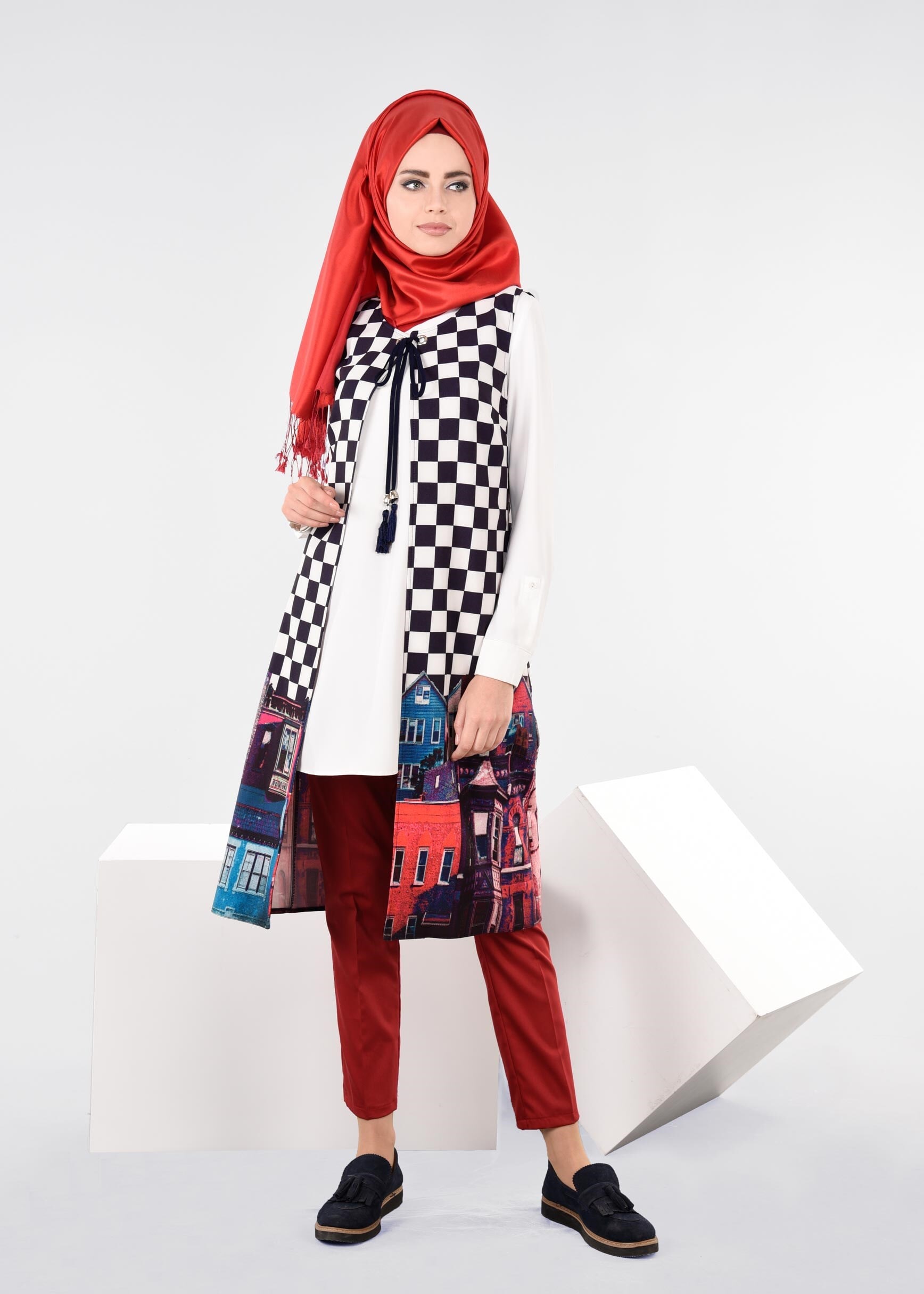 Tesettür giyim LACİVERT 4808 MERİVA 3490 YELEK 38/46 TEK40