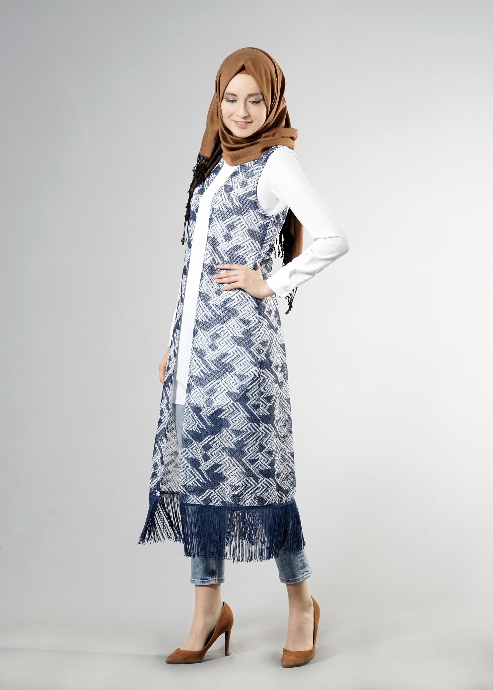 Tesettür giyim LACİVERT 4620-1 Silverado Tesettür  Yelek 38/46