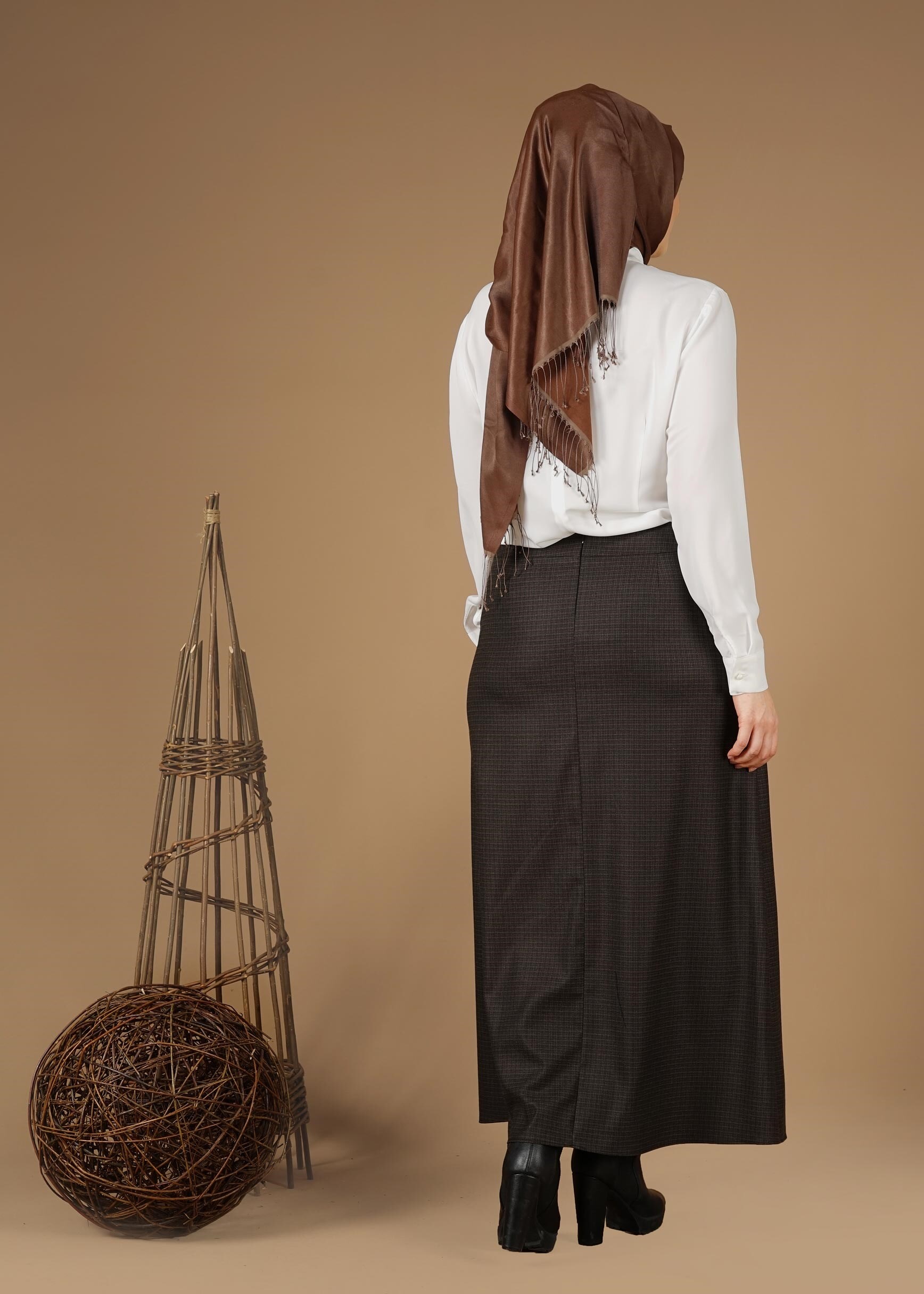 Vêtements hijab BLANC CHEMISIER À COL NOUÉ 2610