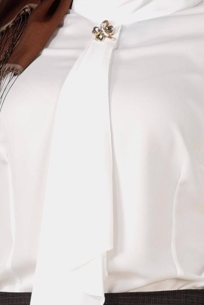 Vêtements hijab BLANC CHEMISIER À COL NOUÉ 2610 - ALVİNA