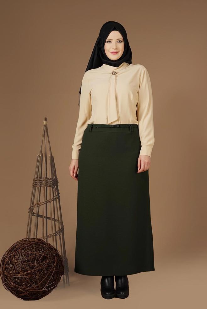 Hijab clothing BEIGE TIE-COLLAR BLOUSE 2610  - ALVİNA