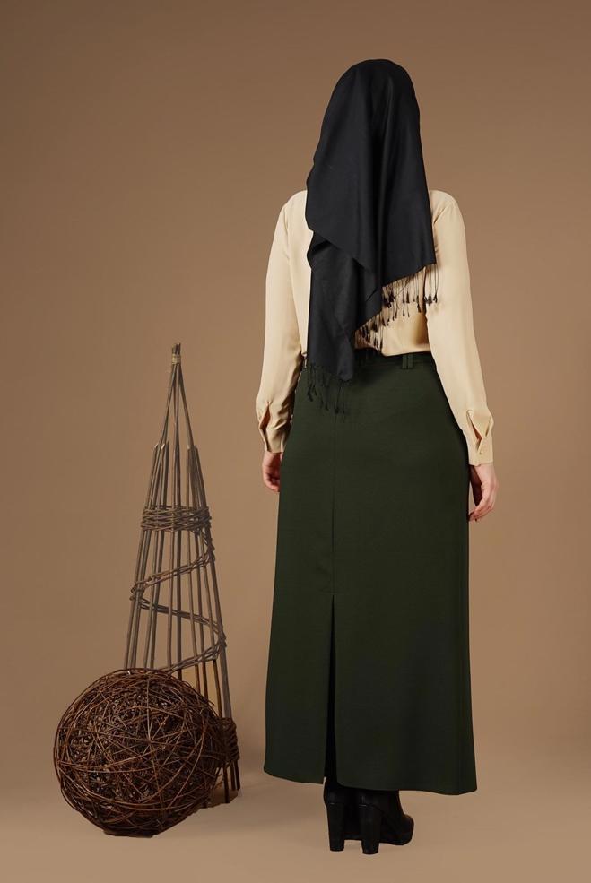 Hijab clothing BEIGE TIE-COLLAR BLOUSE 2610  - ALVİNA