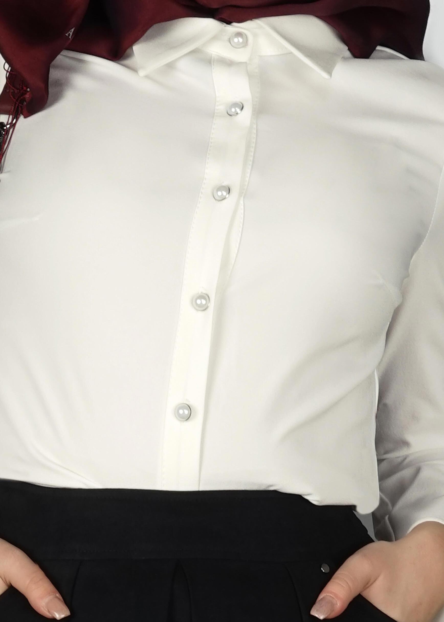 Tesettür giyim BEYAZ 4044 BLUZ