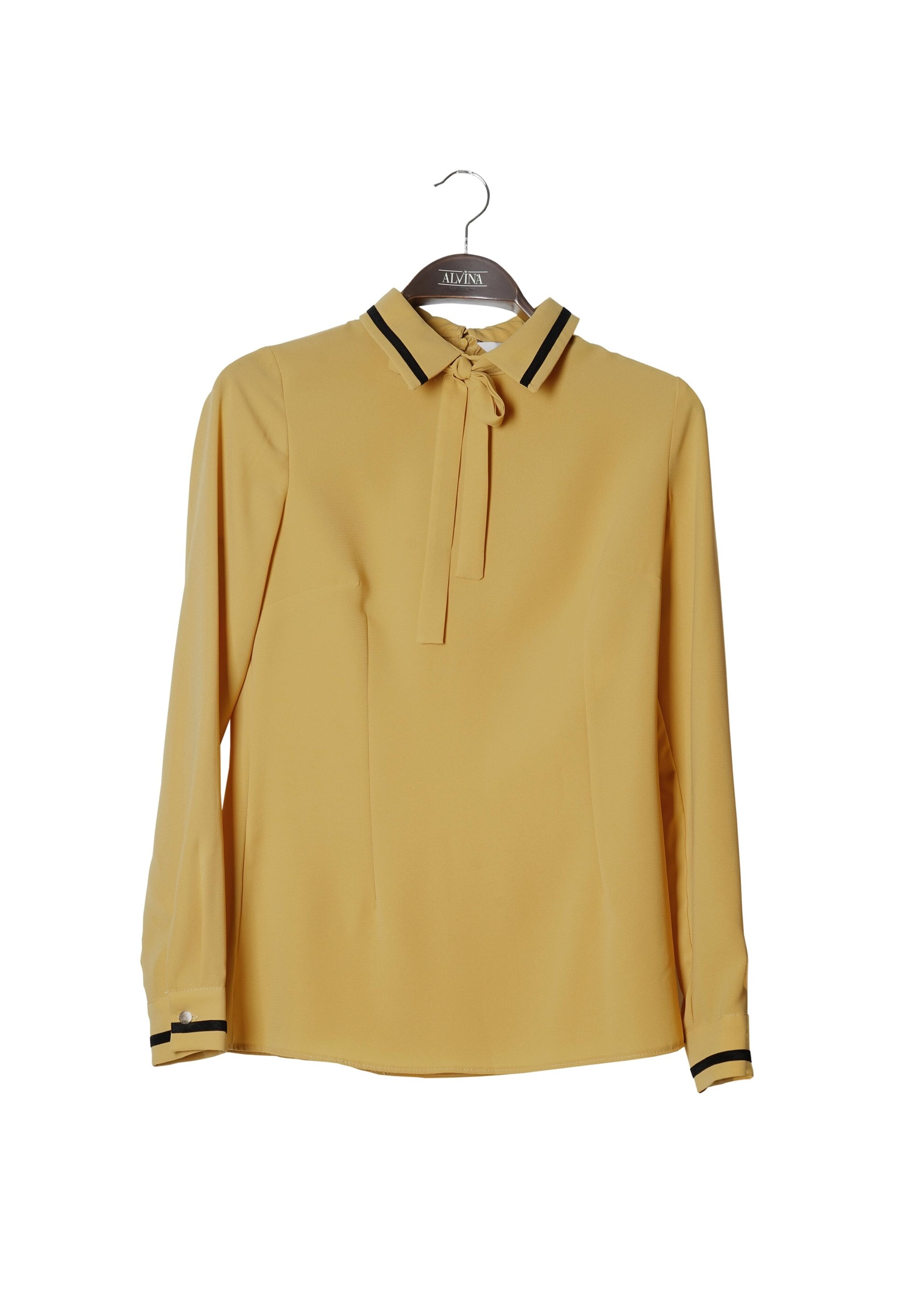 Tesettür giyim SARI YAKASI BAĞLAMALI BLUZ 4720 