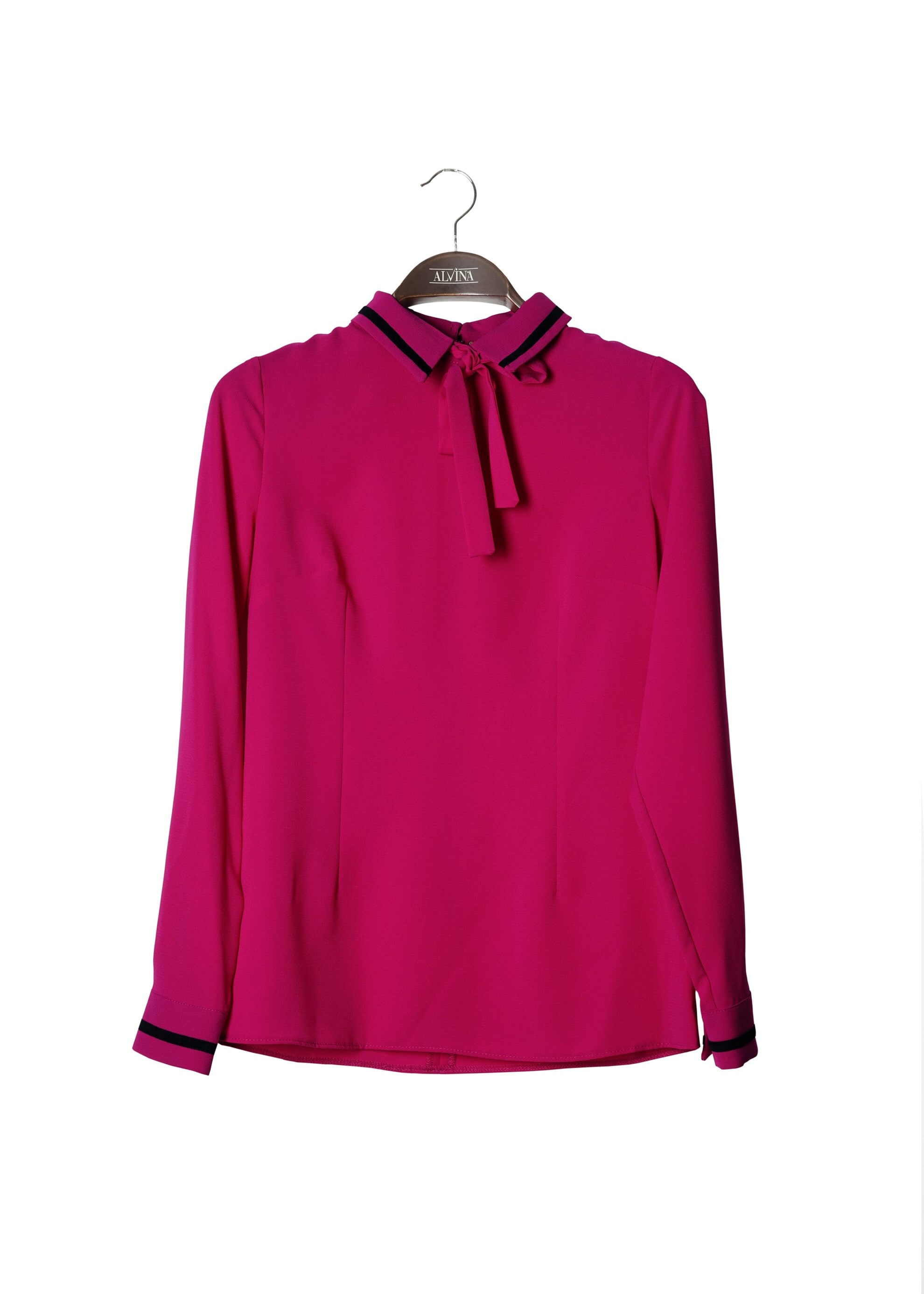 Tesettür giyim FUŞYA YAKASI BAĞLAMALI BLUZ 4720 