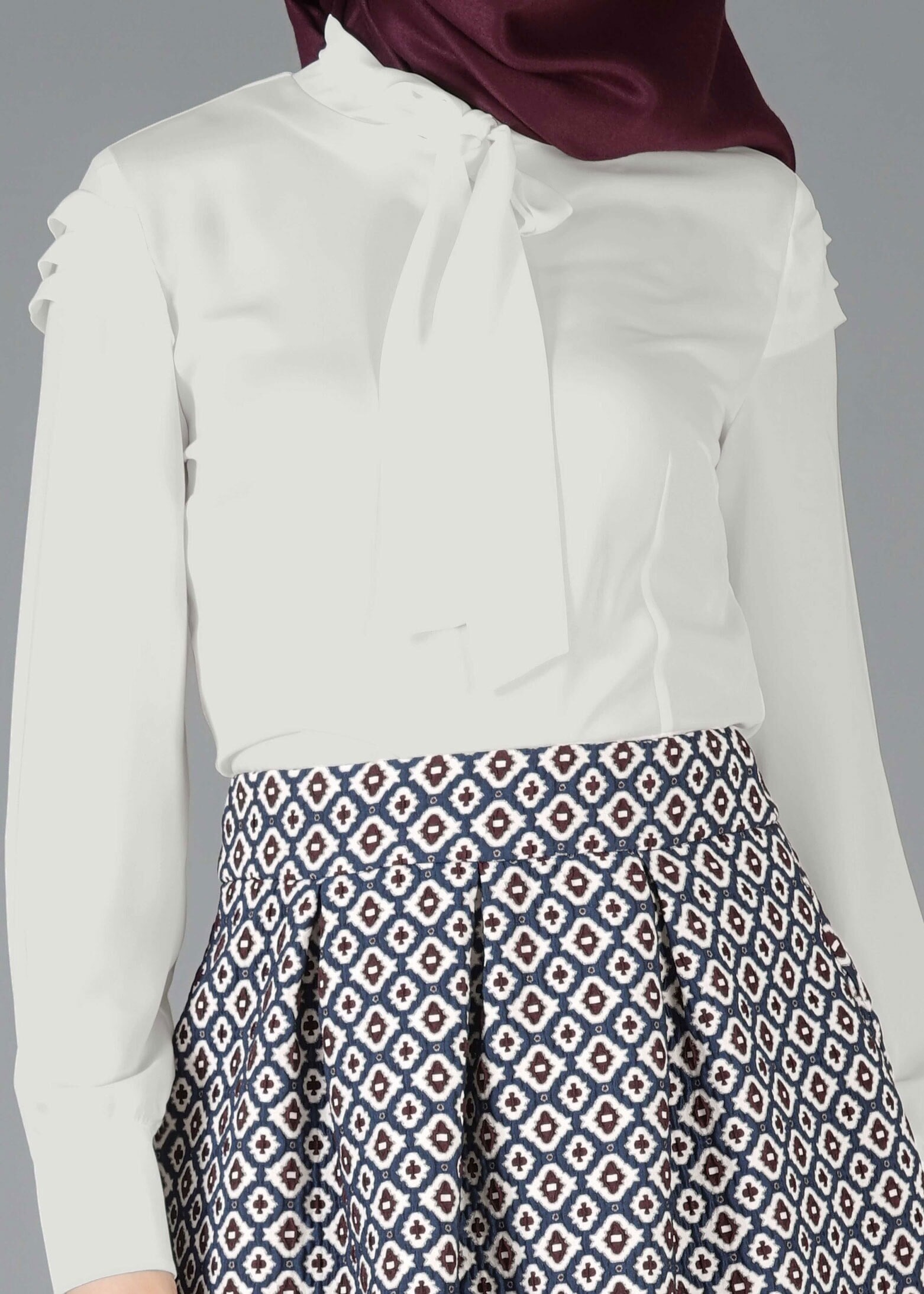 Tesettür giyim BEYAZ 4760 BLUZ