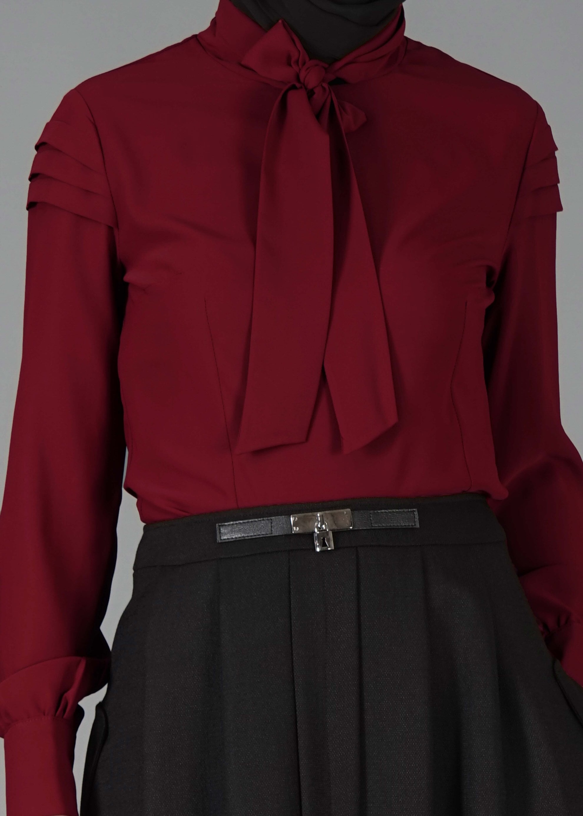 Tesettür giyim BORDO 4760 BLUZ