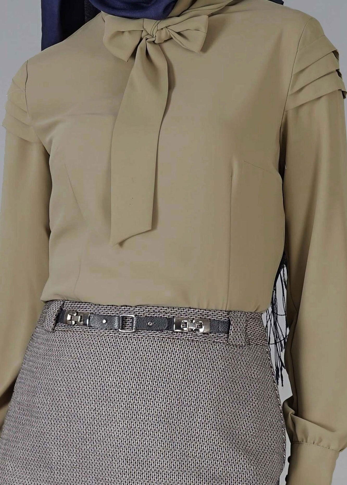 Tesettür giyim HAKİ 4760 BLUZ