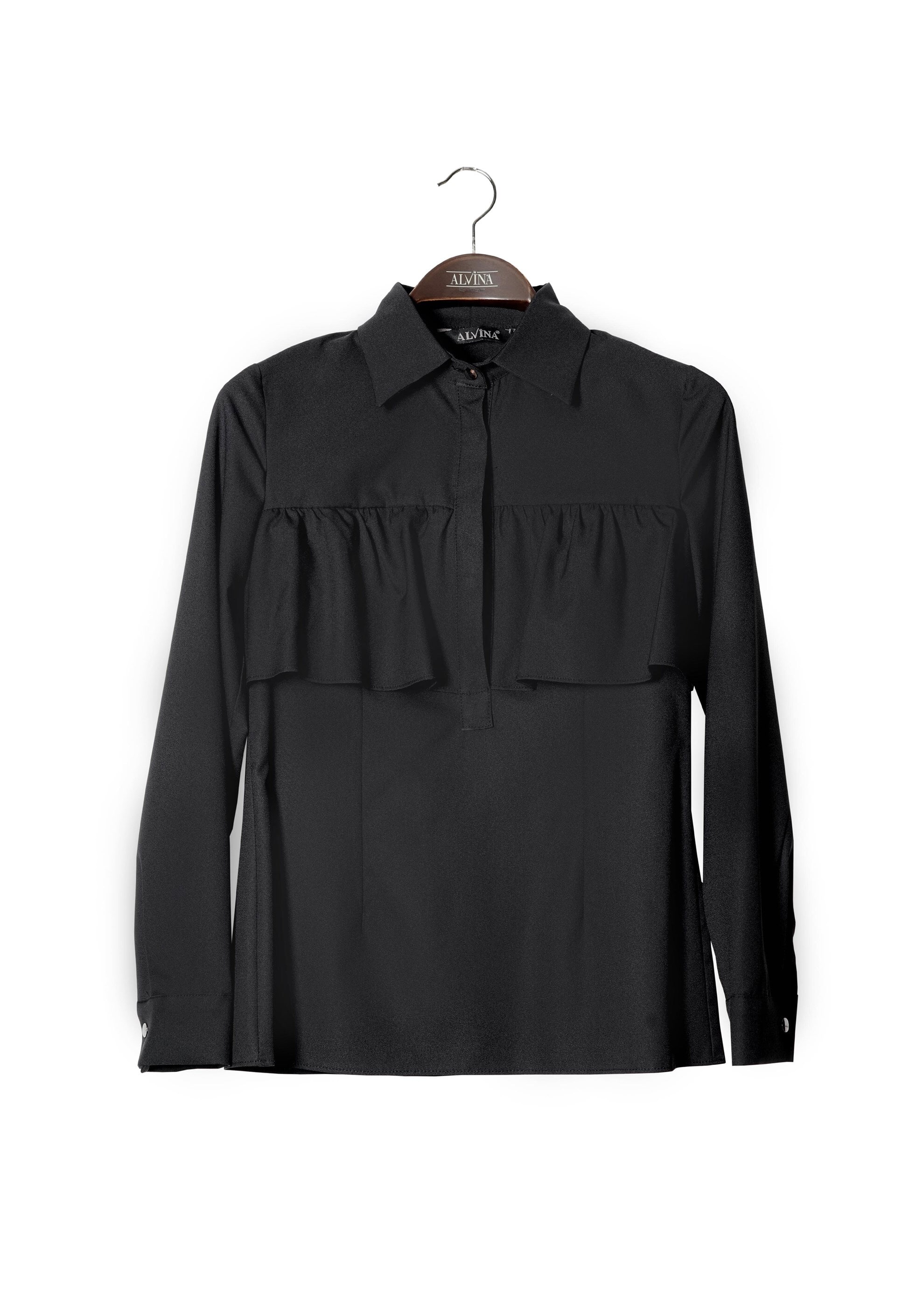 Tesettür giyim SİYAH VOLAN DETAYLI BLUZ 4783 