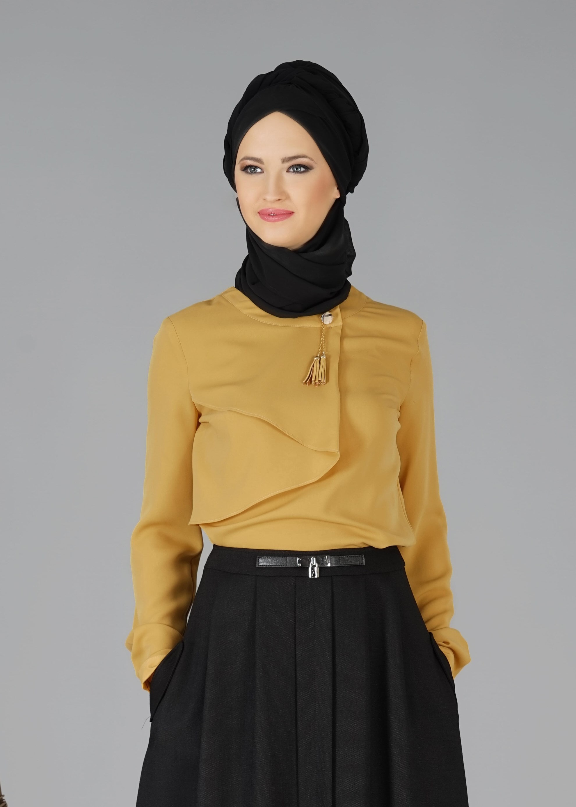 Tesettür giyim SARI 4794 BLUZ