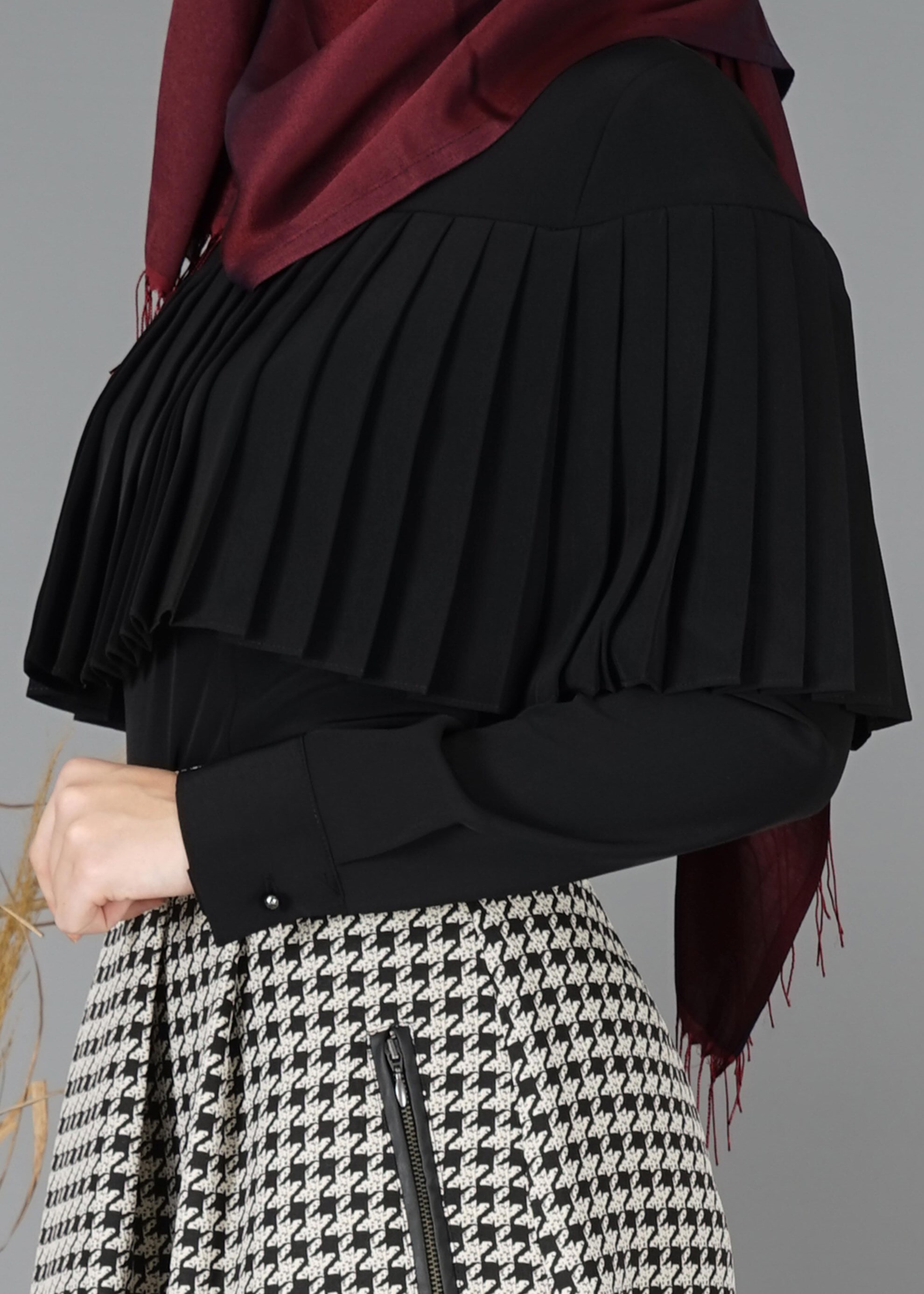 Tesettür giyim SİYAH 4842 New Loren Tesettür Bluz 36/44 TEK38