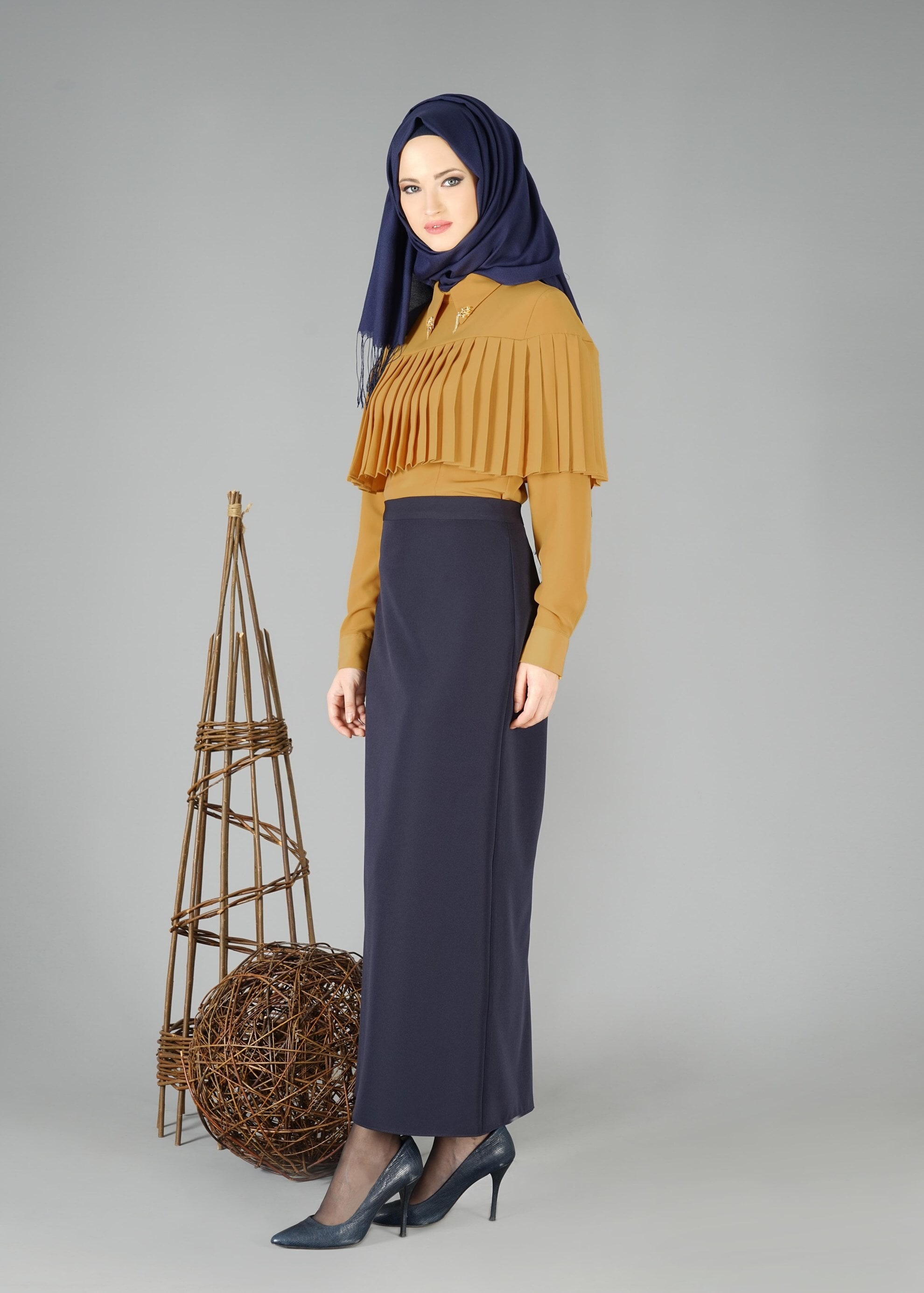 Tesettür giyim ALTIN 4842 New Loren Tesettür Bluz 36/44 TEK38