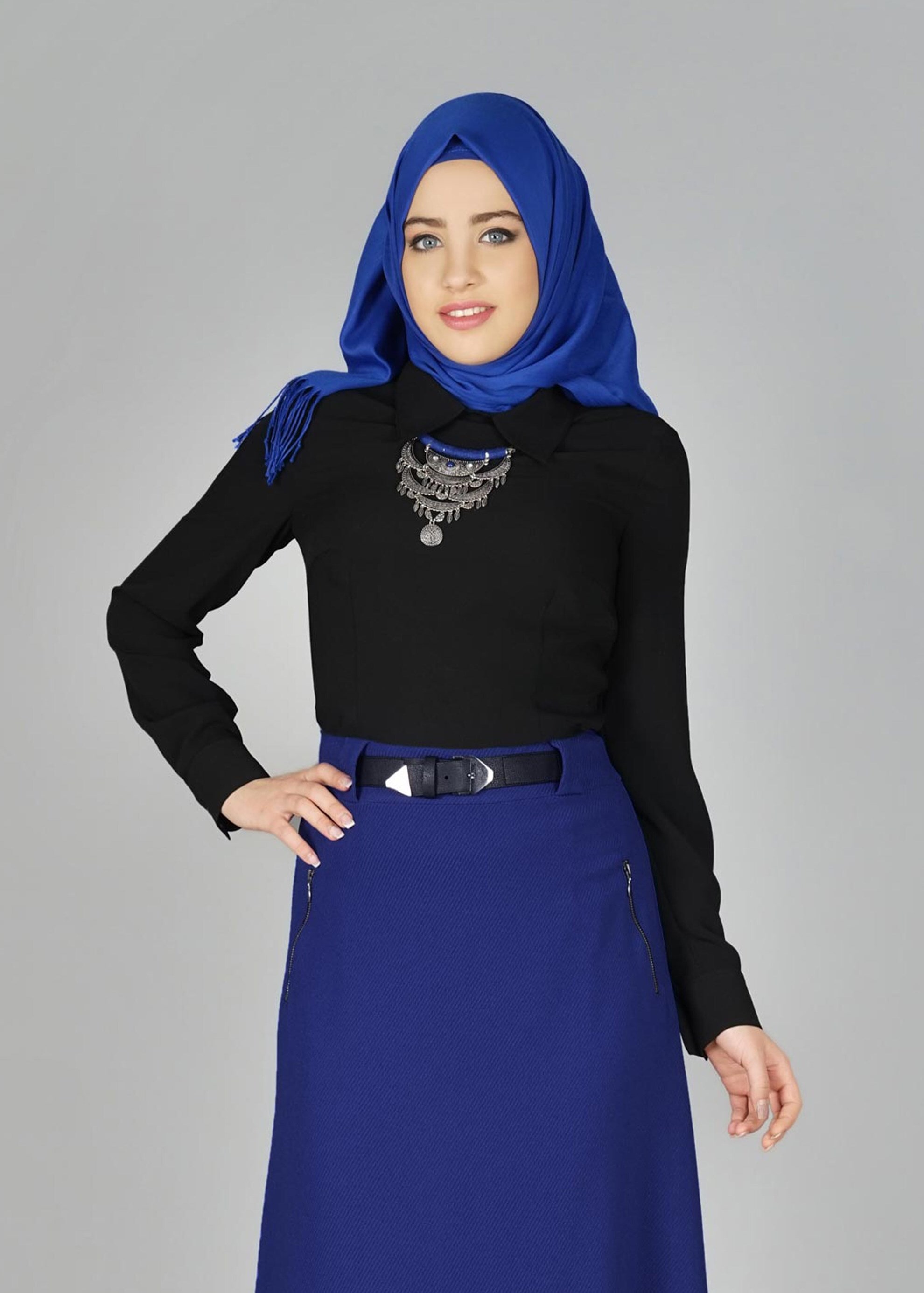 Tesettür giyim SİYAH BASIC BLUZ 4919 