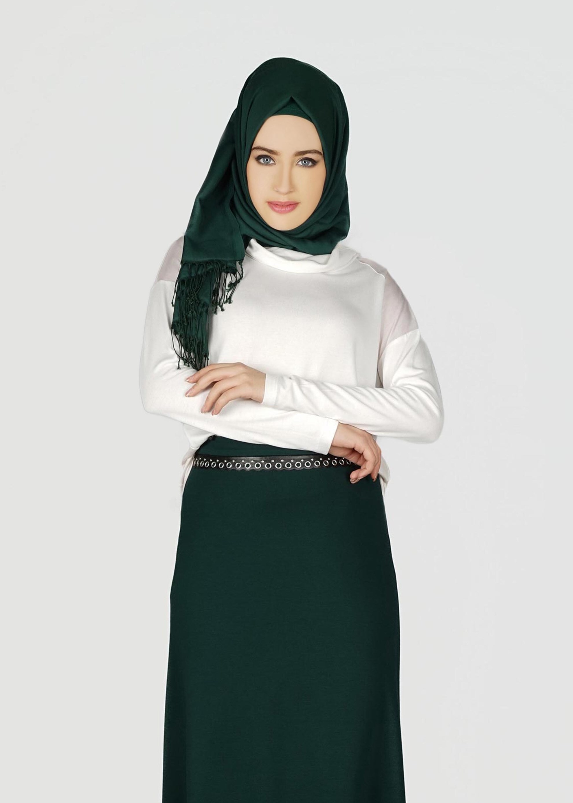 Tesettür giyim BEYAZ 4982 BLUZ