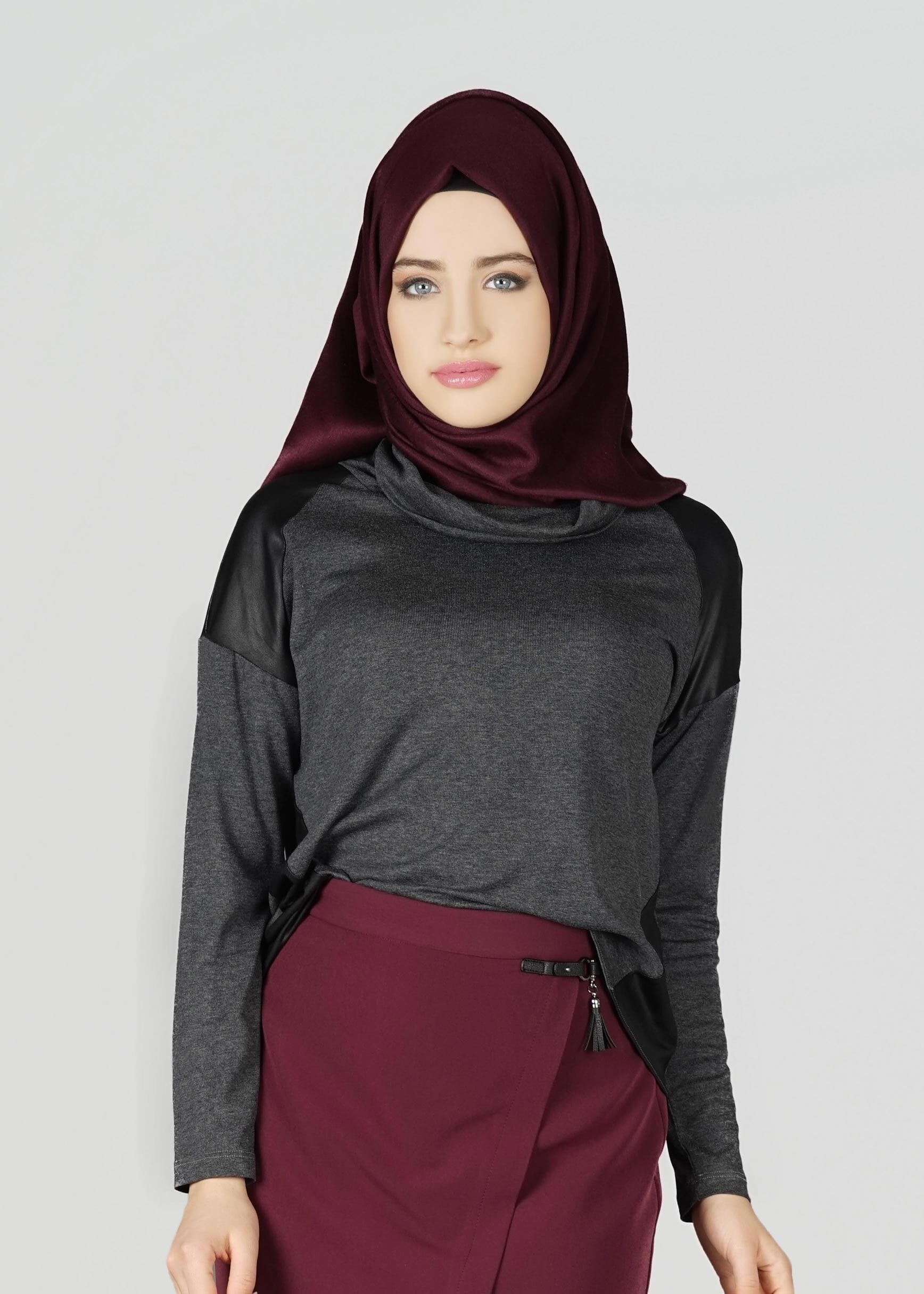 Tesettür giyim GRİ 4982 BLUZ