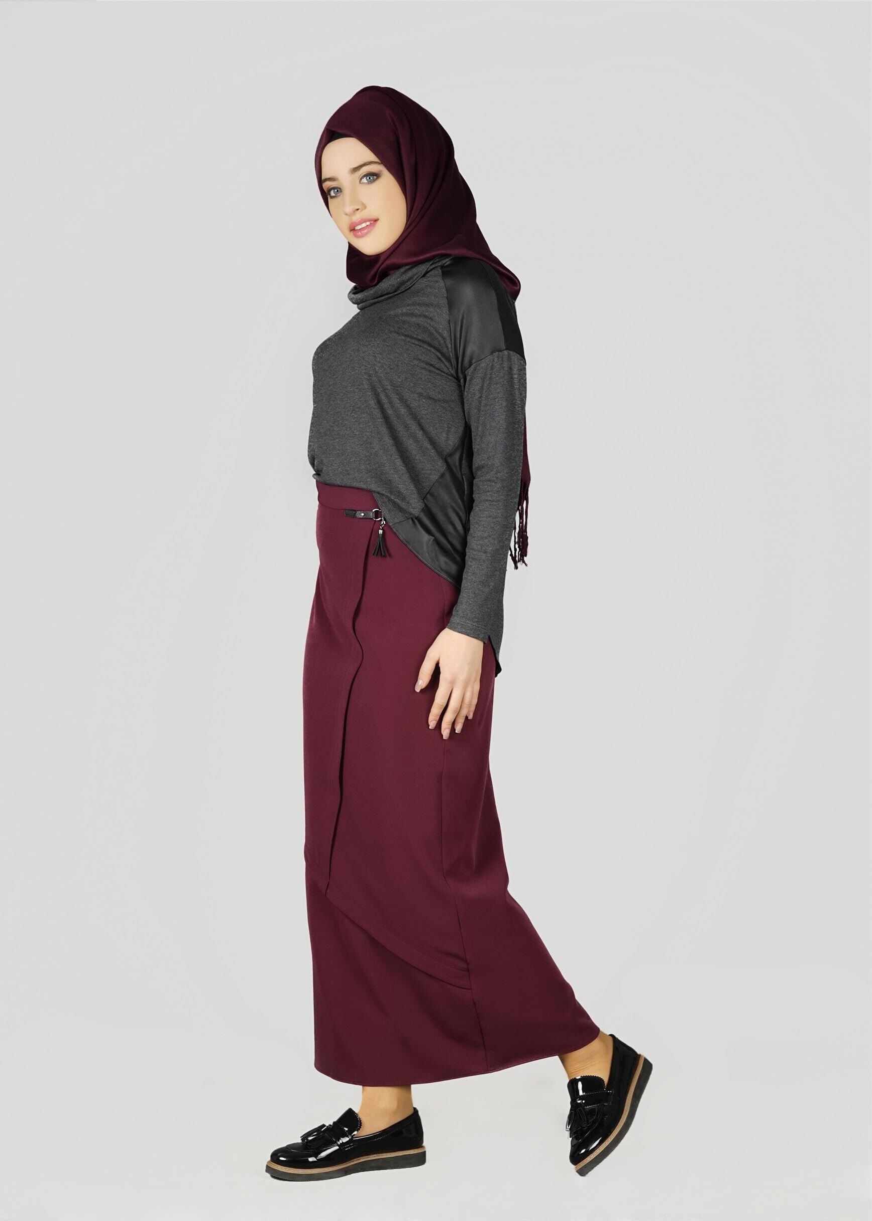 Tesettür giyim GRİ 4982 BLUZ