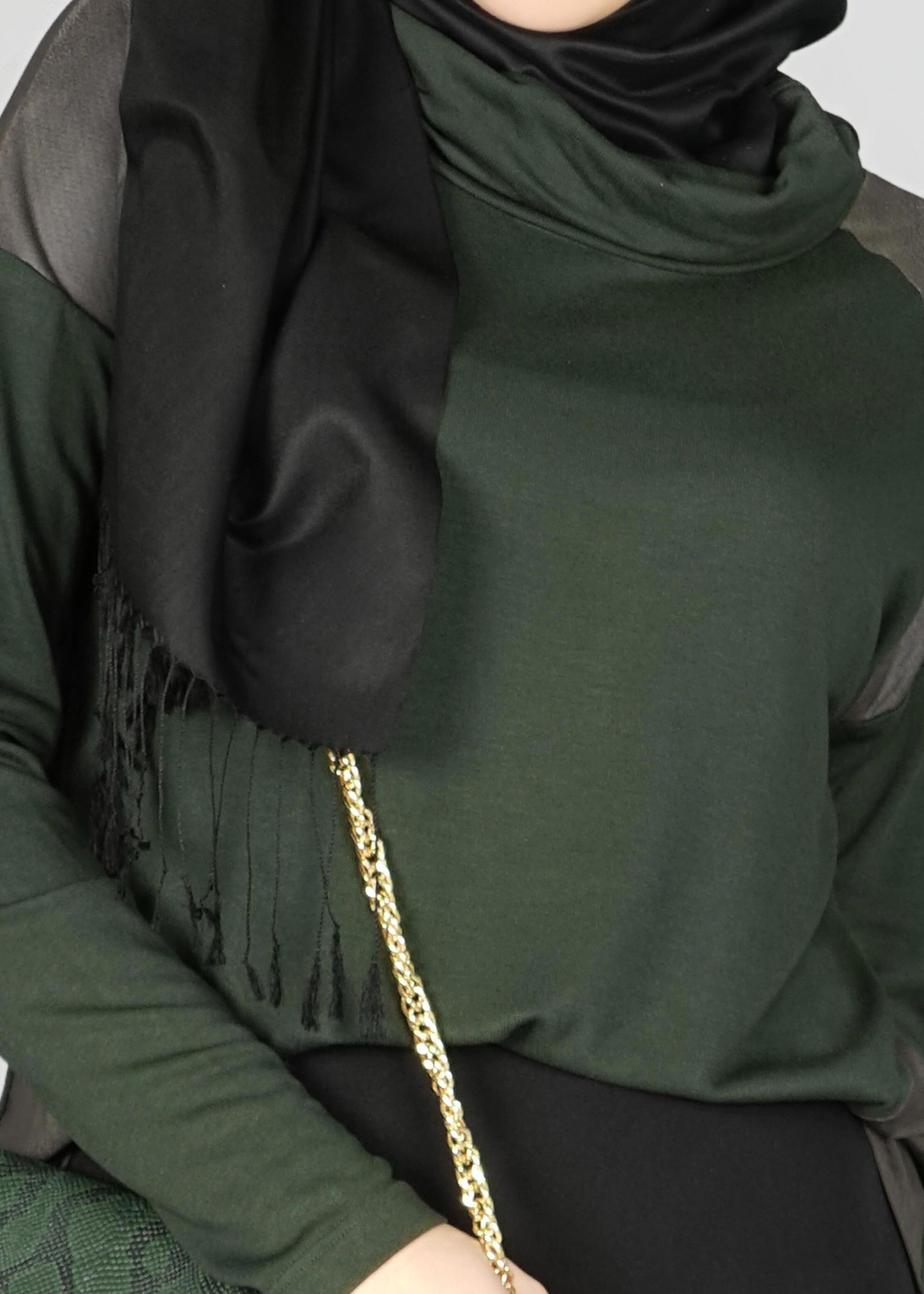 Tesettür giyim HAKİ 4982 BLUZ