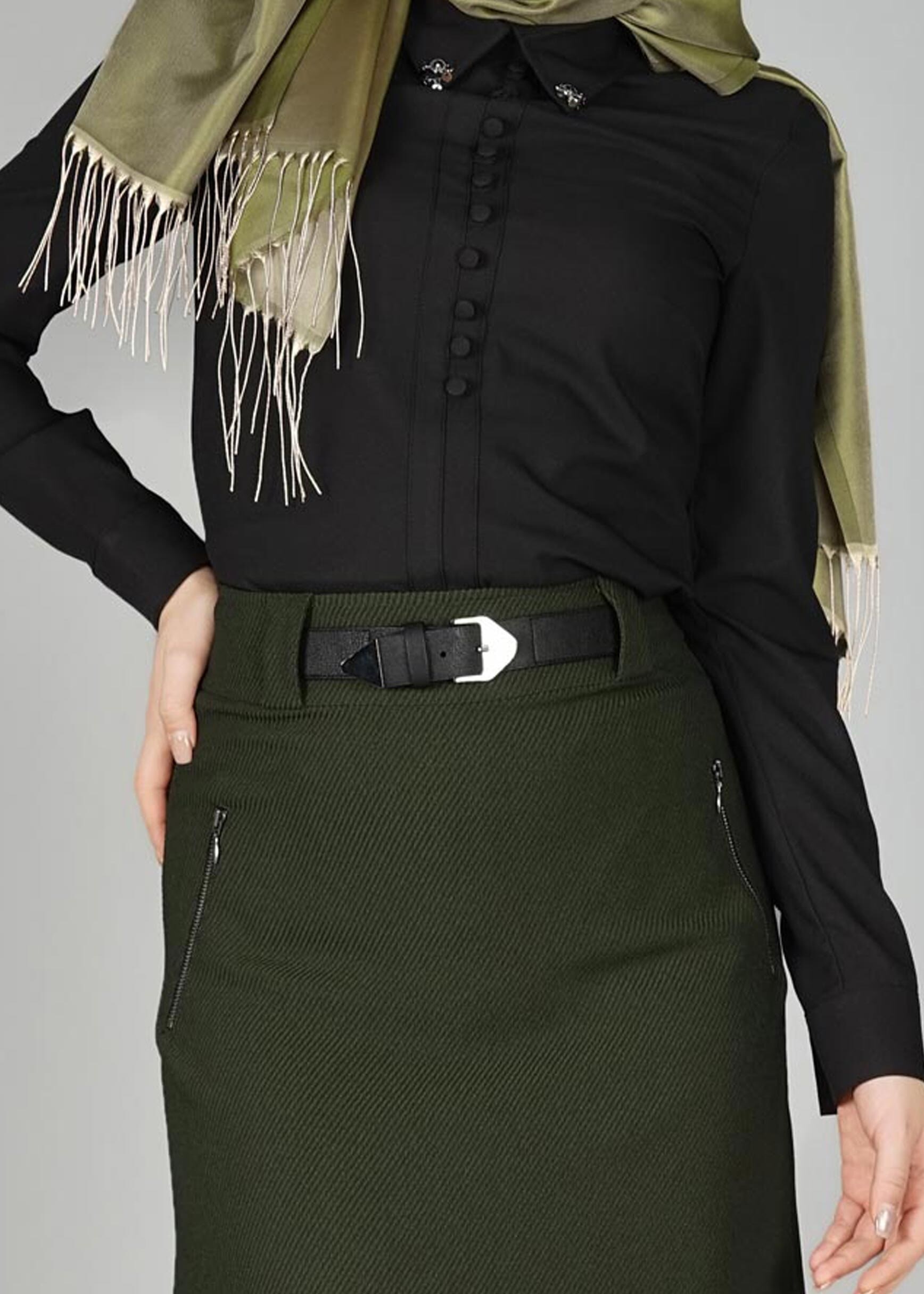 Tesettür giyim SİYAH 4988 BLUZ