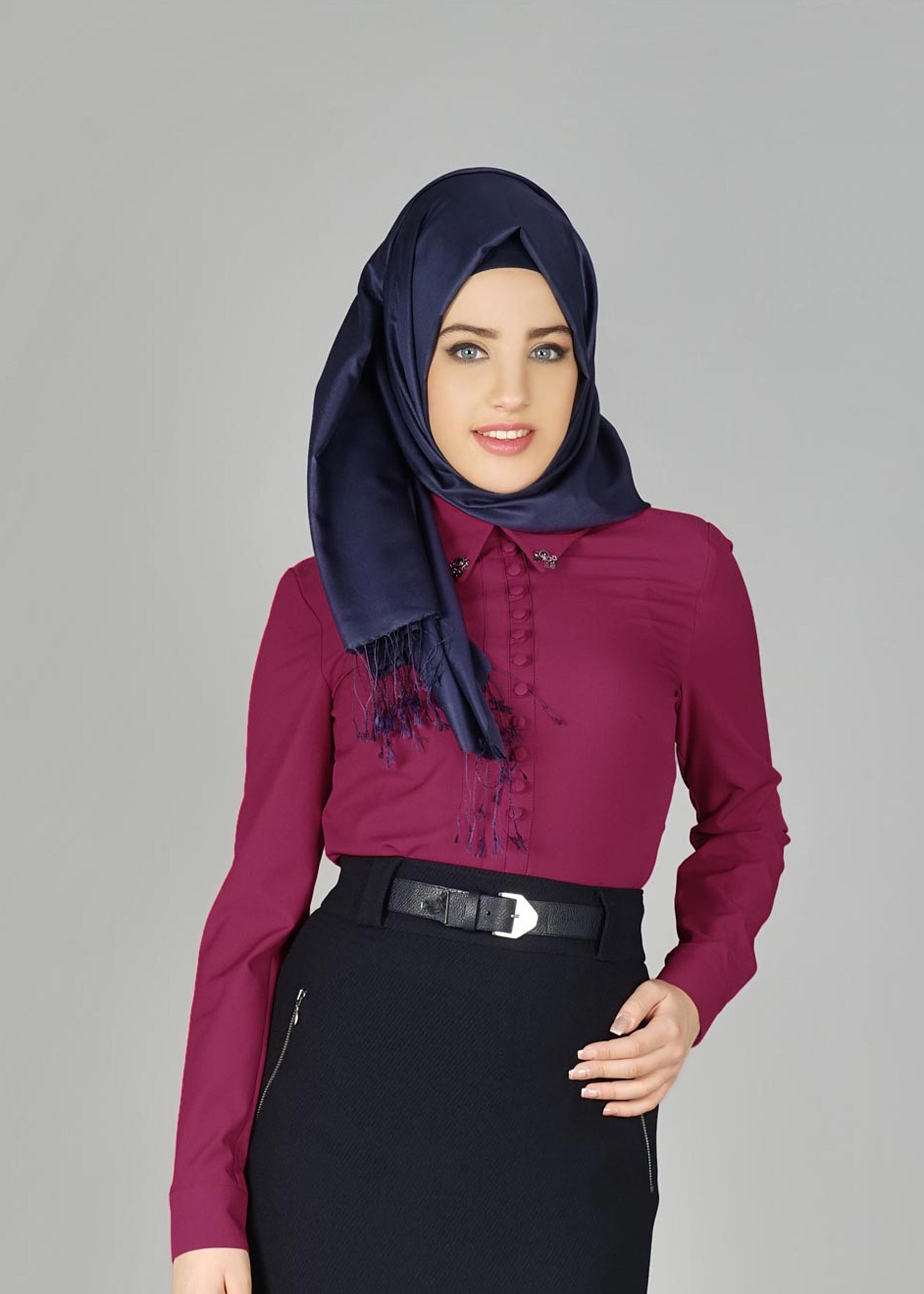 Tesettür giyim FUŞYA 4988 BLUZ