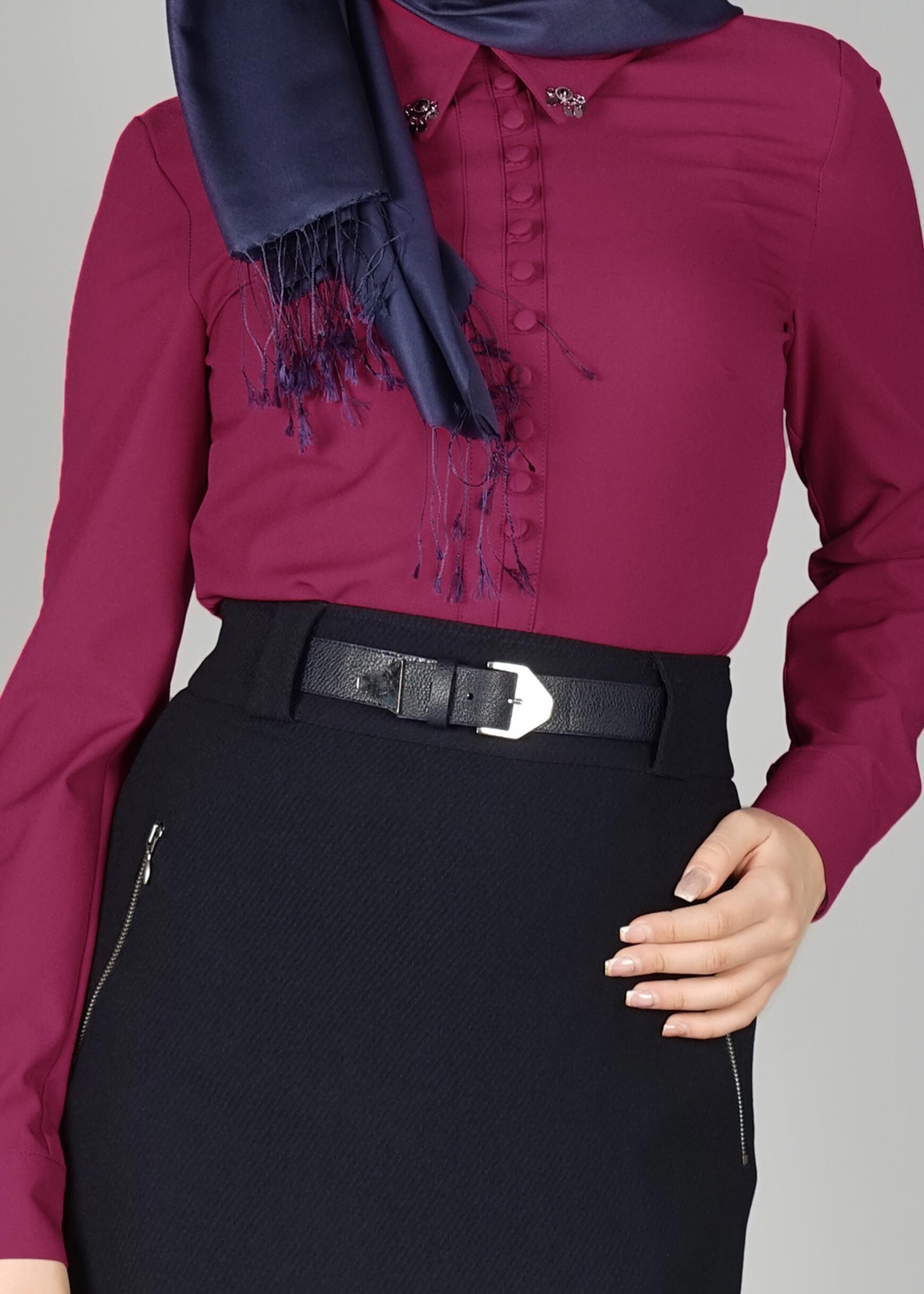 Tesettür giyim FUŞYA 4988 BLUZ