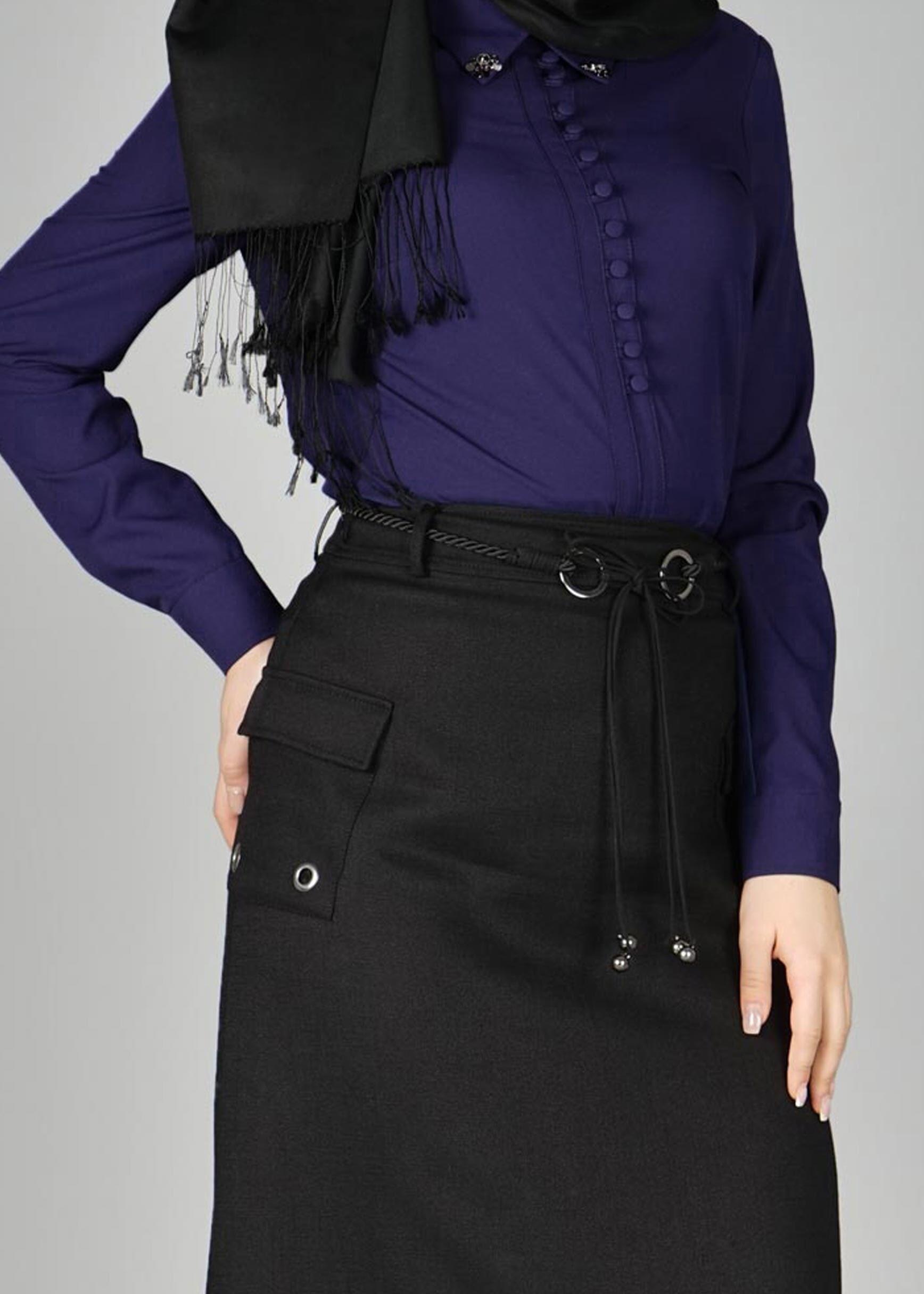 Tesettür giyim LACİVERT 4988 BLUZ