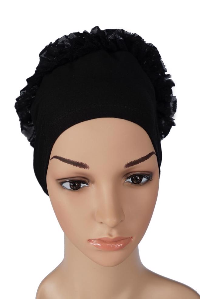 Vêtements hijab NOIR BONNET 40090-1  - ALVİNA