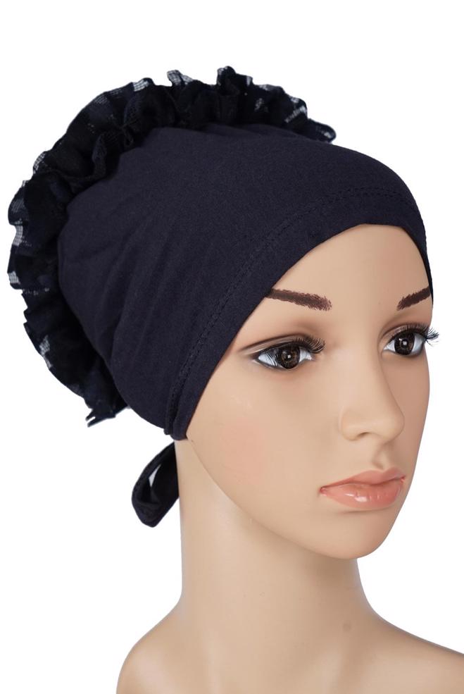 Vêtements hijab BLEU MARINE BONNET 40090-1  - ALVİNA