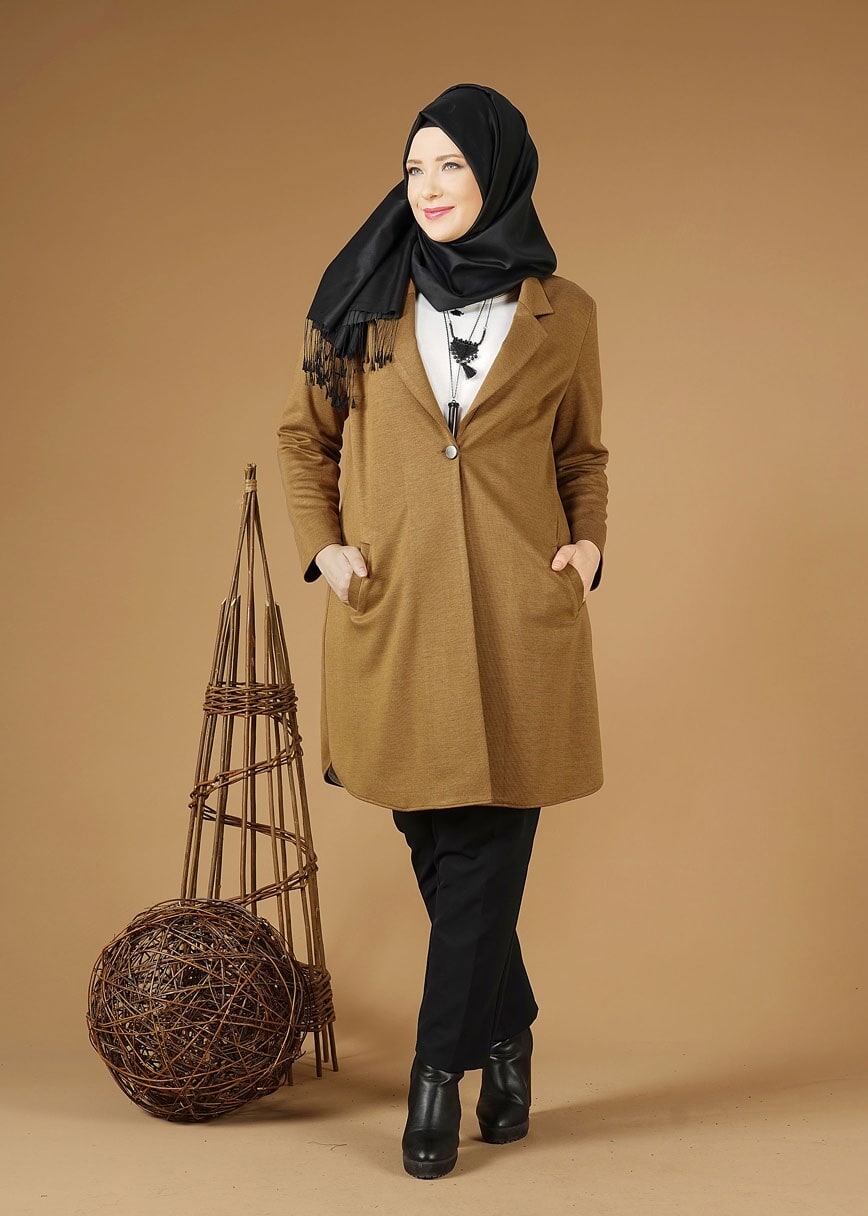 Tesettür giyim KAHVE 2642 CEKET