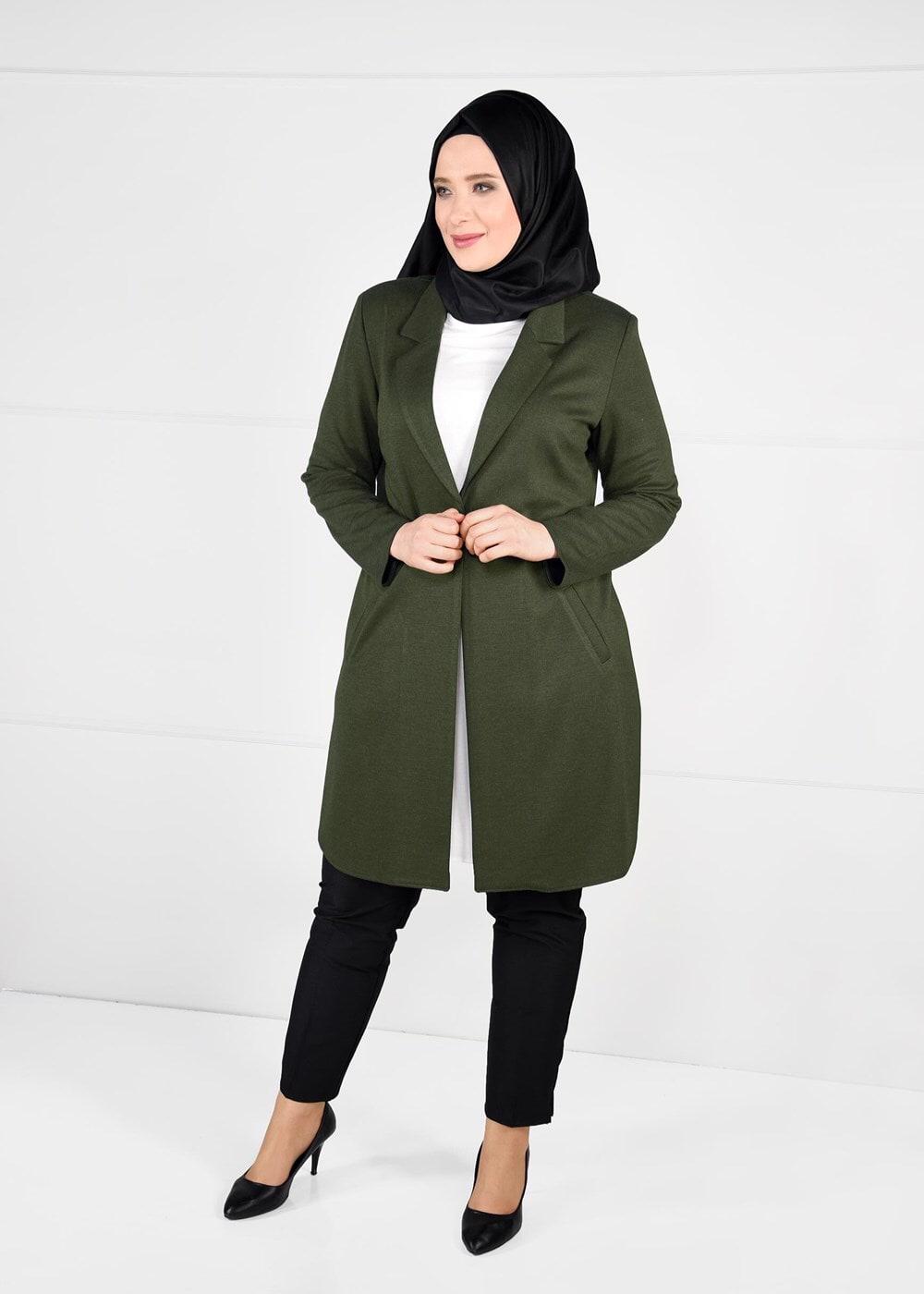 Tesettür giyim HAKİ 2642 CEKET