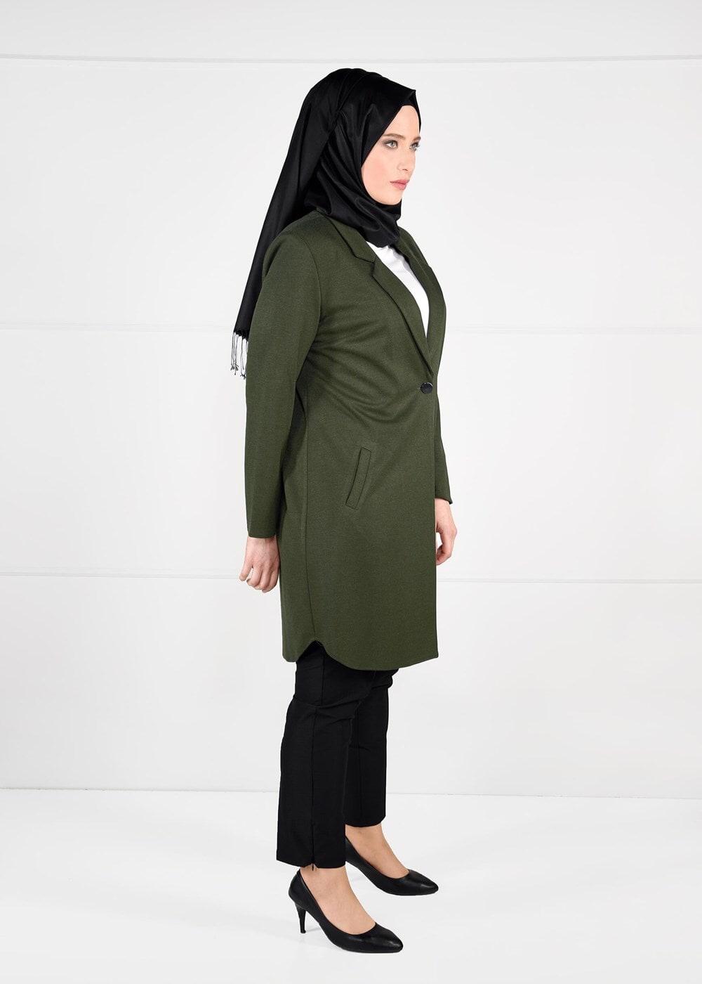 Tesettür giyim HAKİ 2642 CEKET