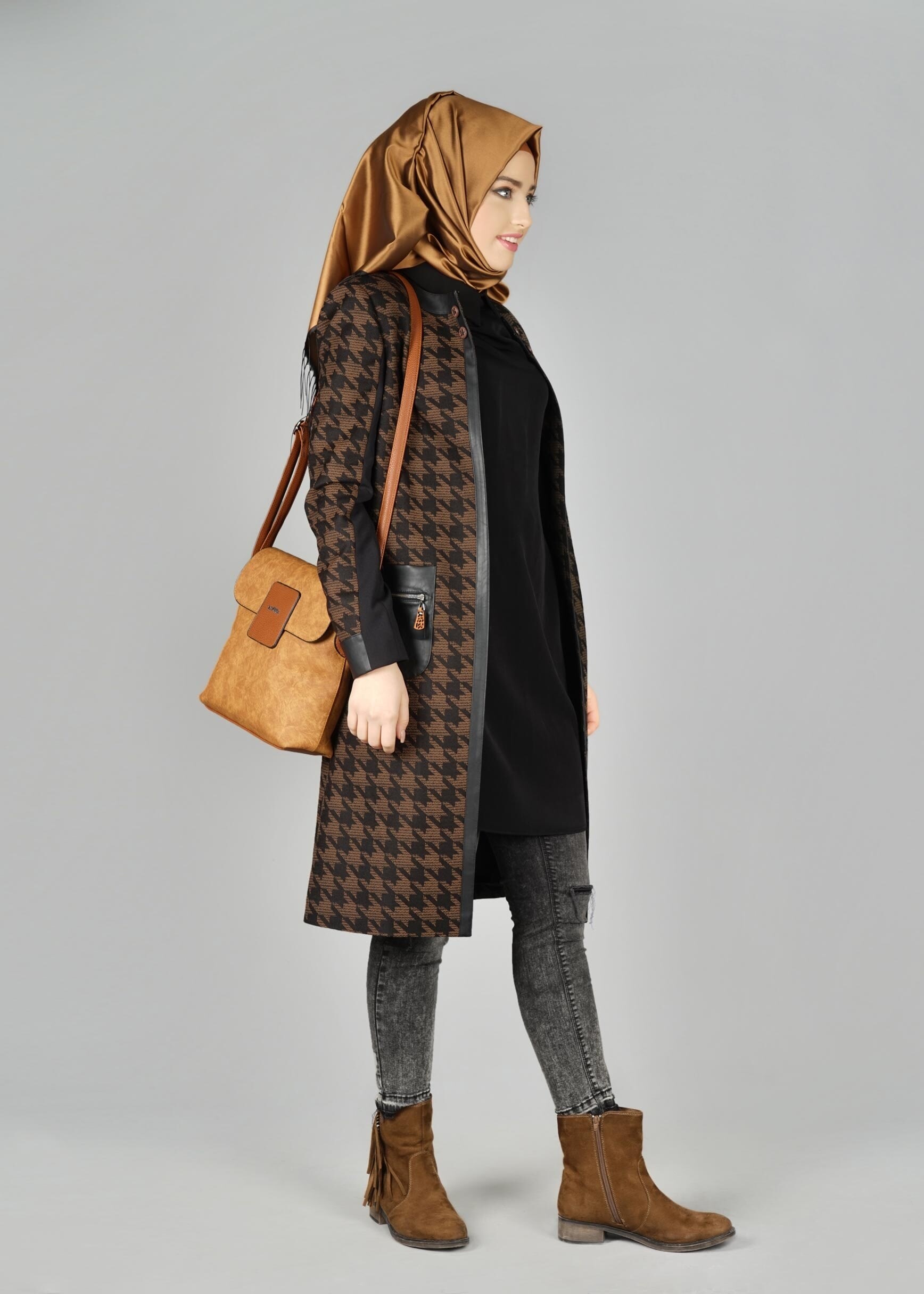 Tesettür giyim KAHVE 4001 CEKET