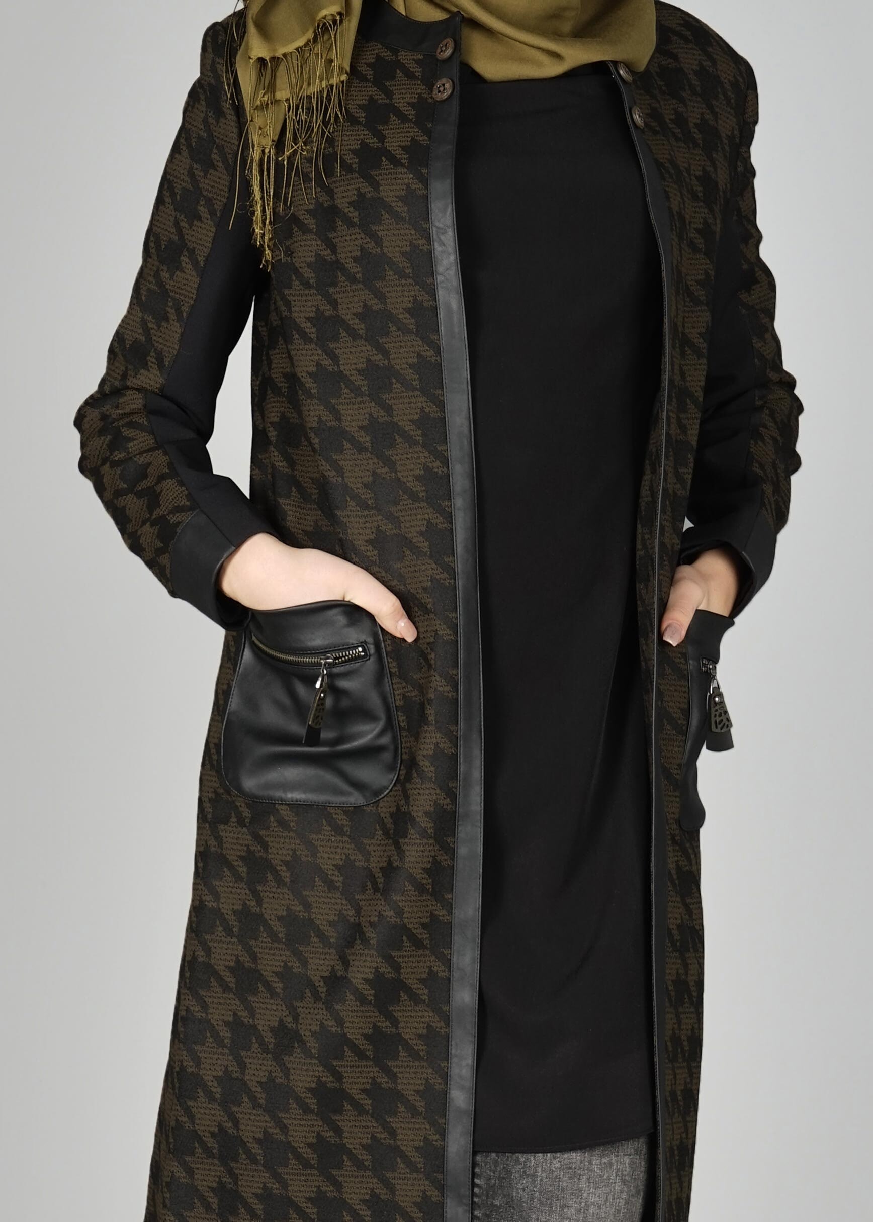 Tesettür giyim HAKİ 4001 CEKET