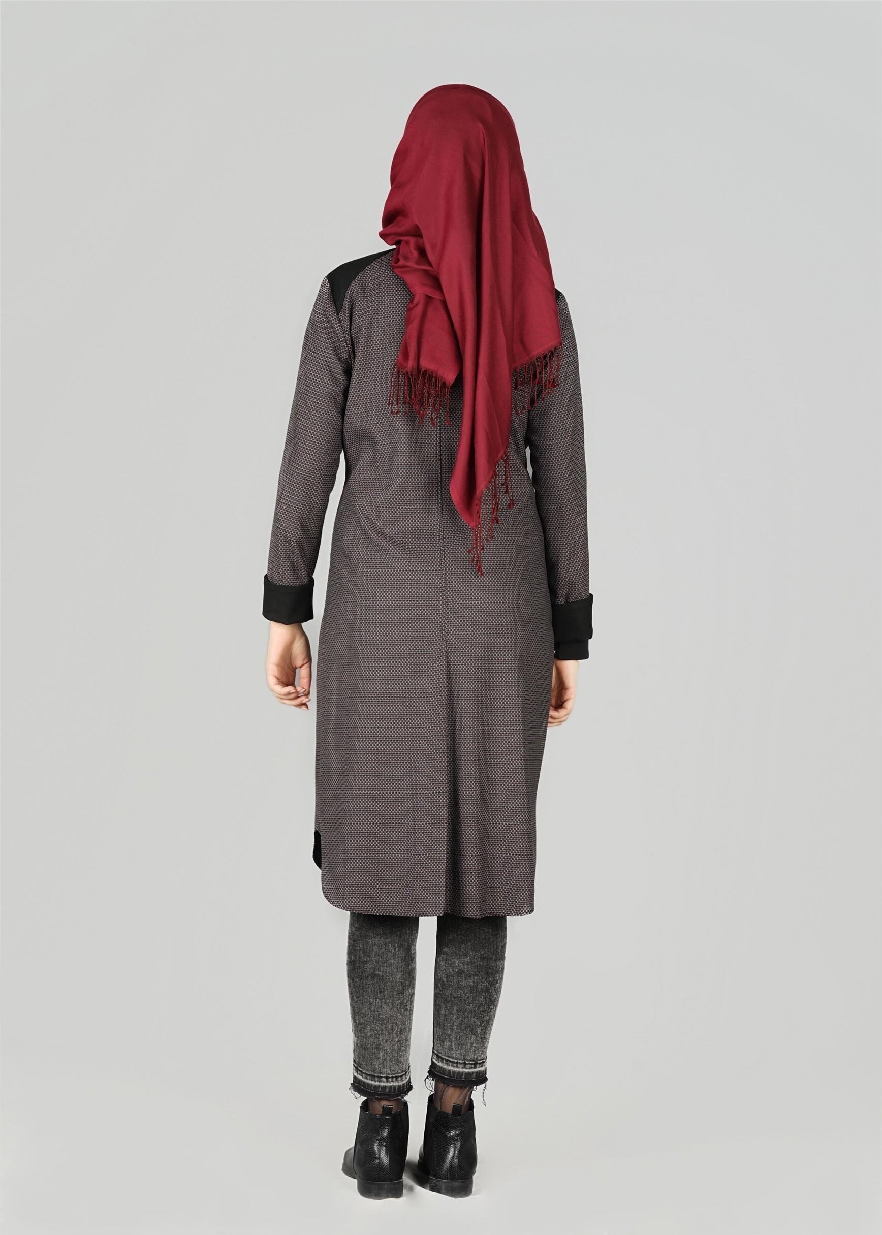 Tesettür giyim SİYAH CEP DETAYLI CEKET 4057