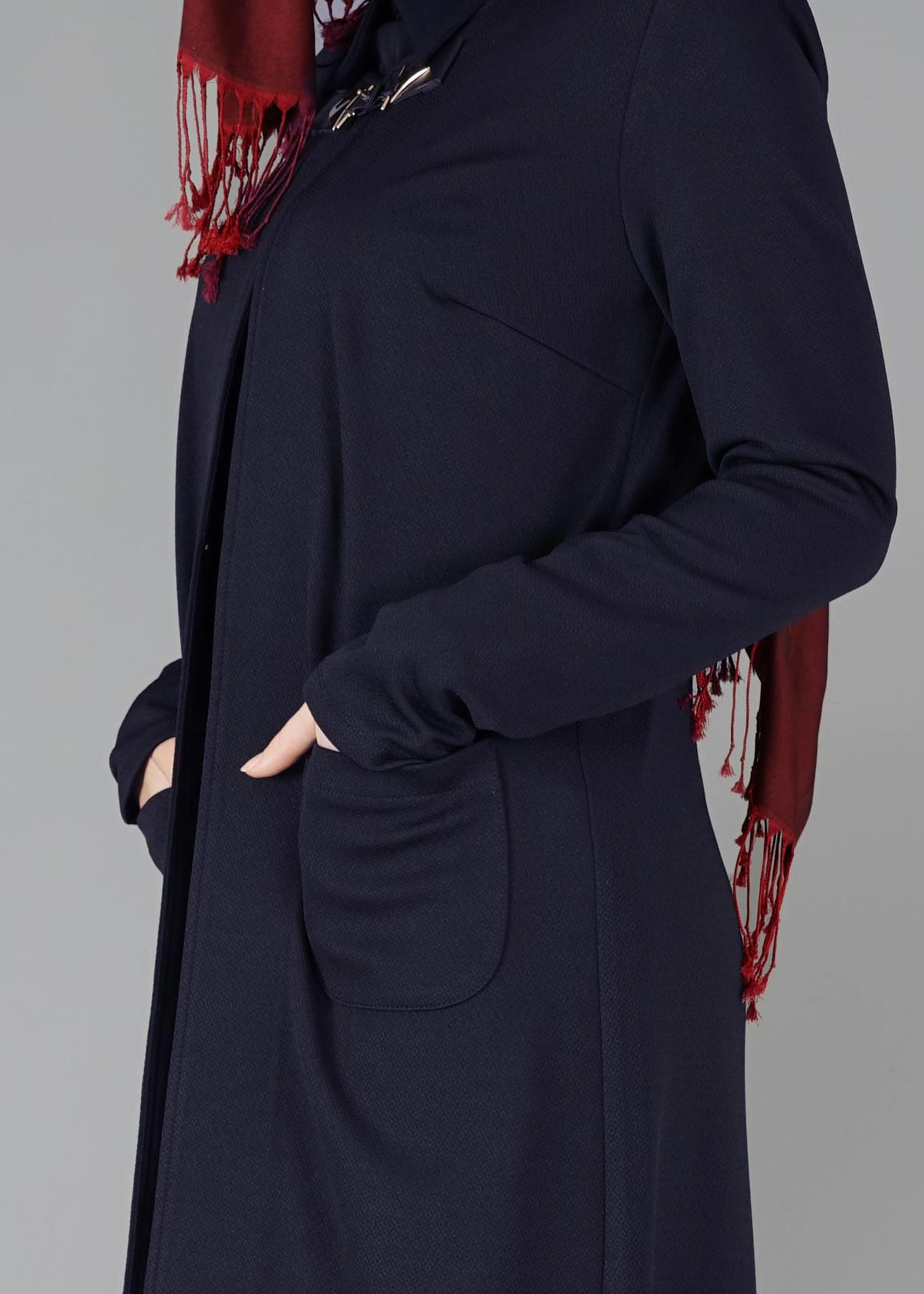 Tesettür giyim LACİVERT CEPLİ DÜZ CEKET 4756