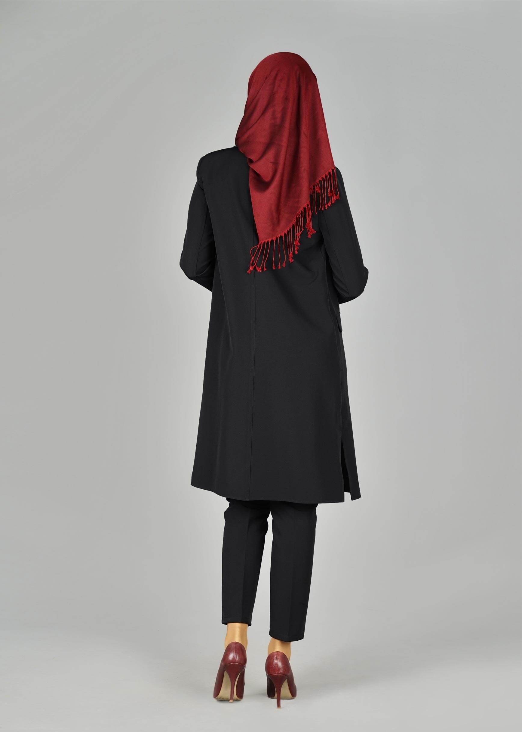 Tesettür giyim SİYAH CEP DETAYLI KLASİK CEKET 4896