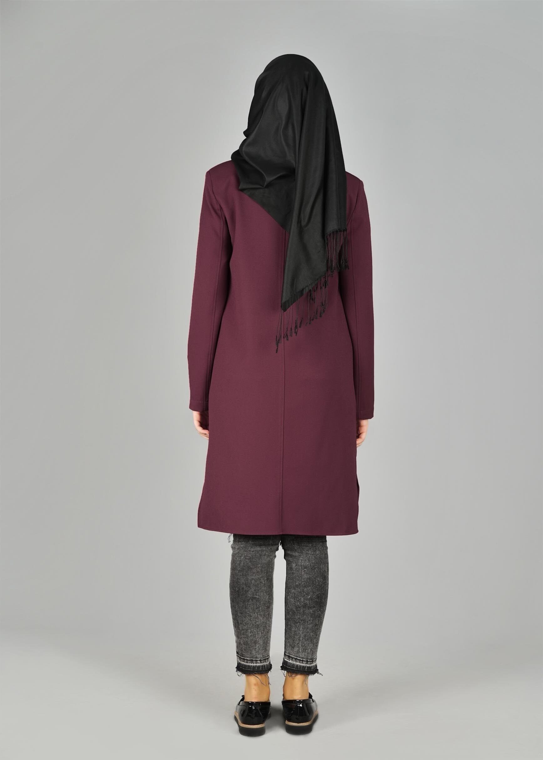 Tesettür giyim MÜRDÜM CEP DETAYLI KLASİK CEKET 4896