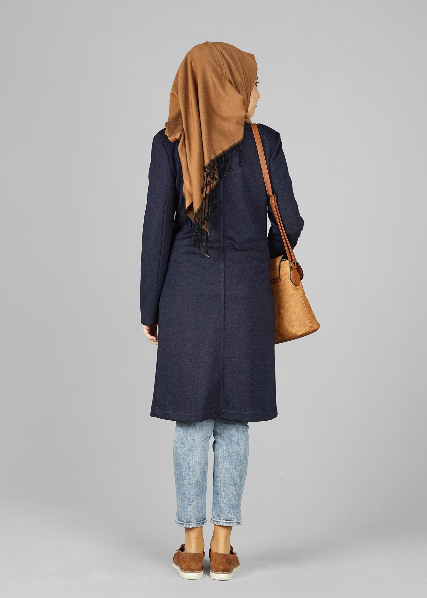 Tesettür giyim LACİVERT ARMALI CEPLİ CEKET 4899