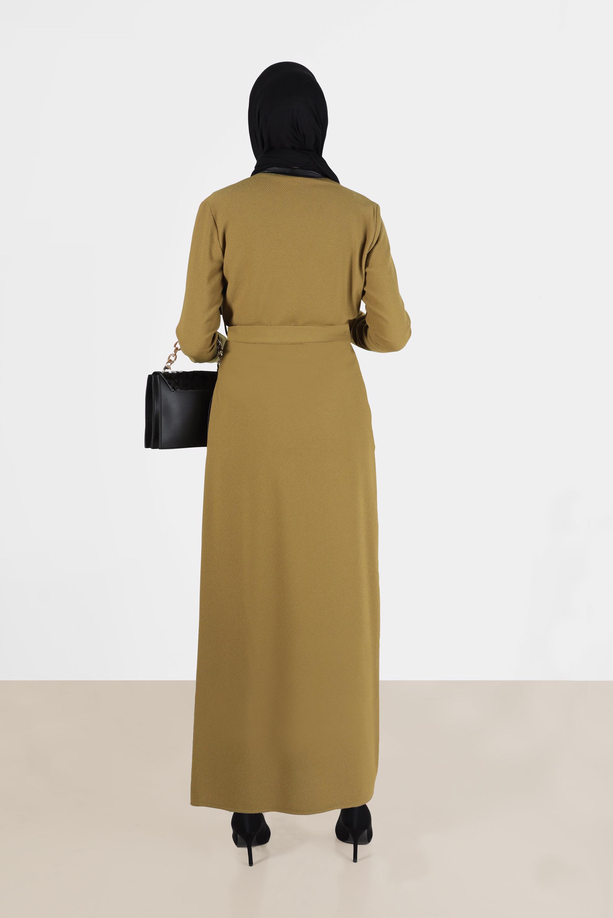 Tesettür giyim SARI KUŞAKLI CEKET 4932