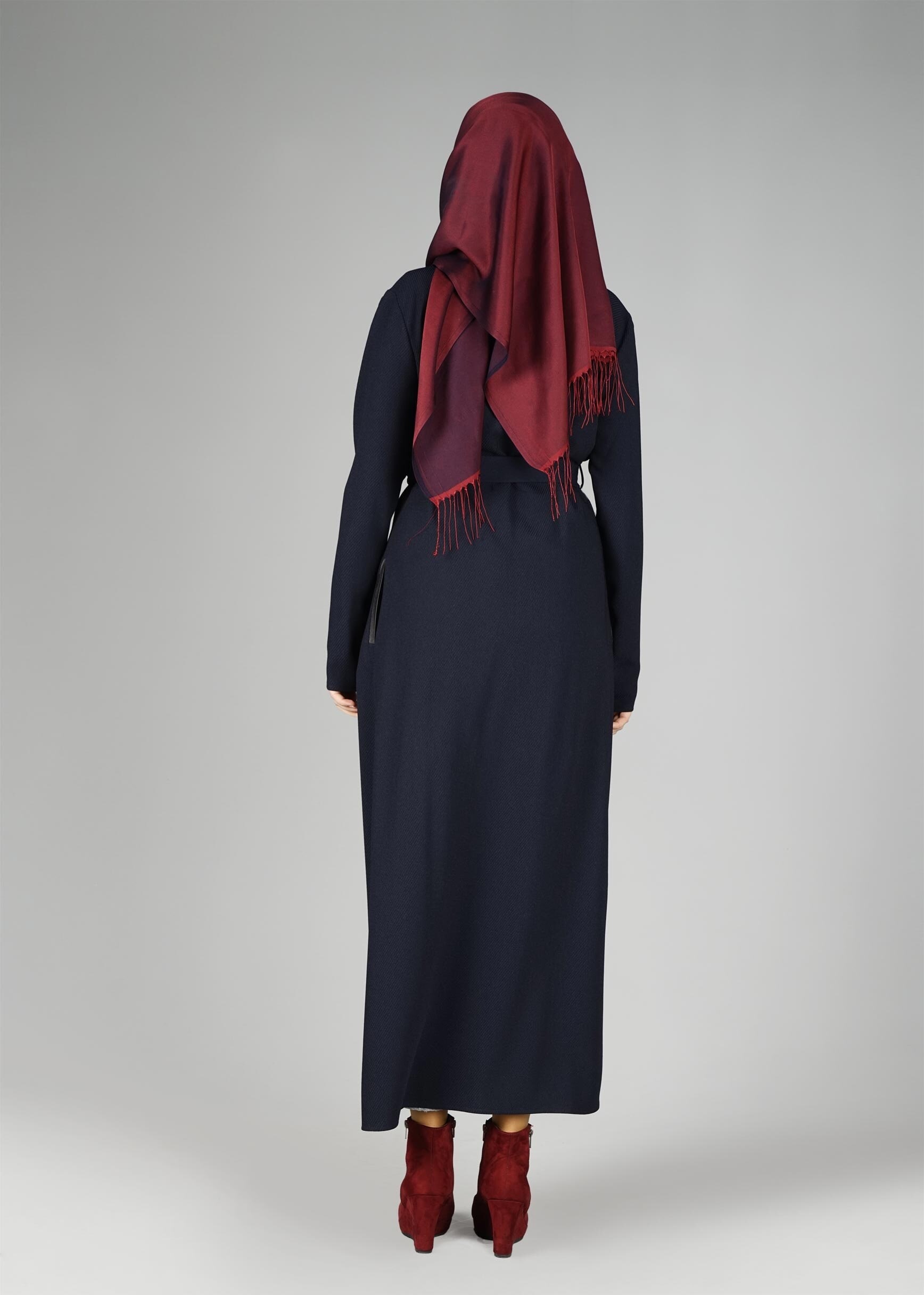 Tesettür giyim LACİVERT KUŞAKLI CEKET 4932