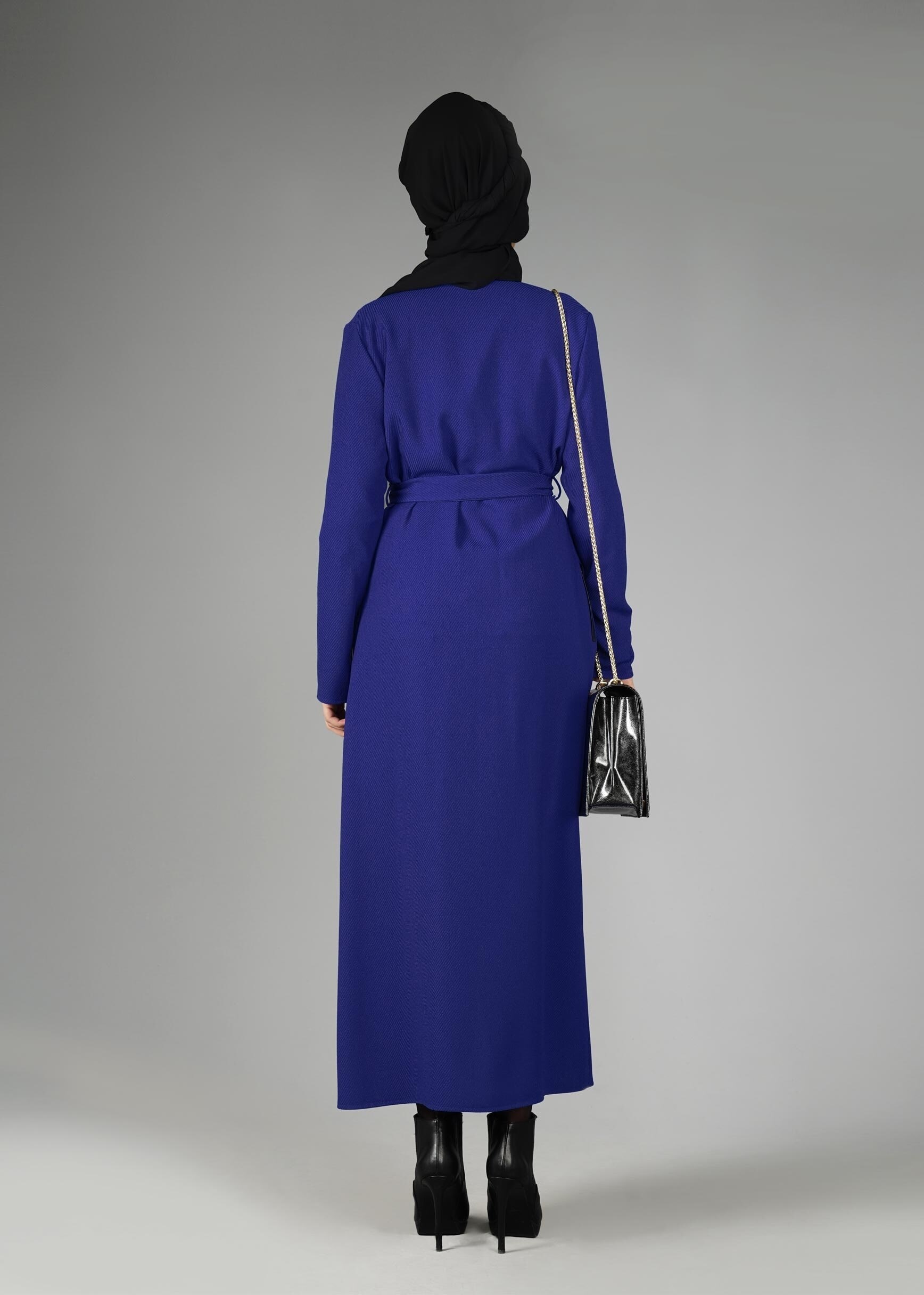 Tesettür giyim LACİVERT KUŞAKLI CEKET 4932