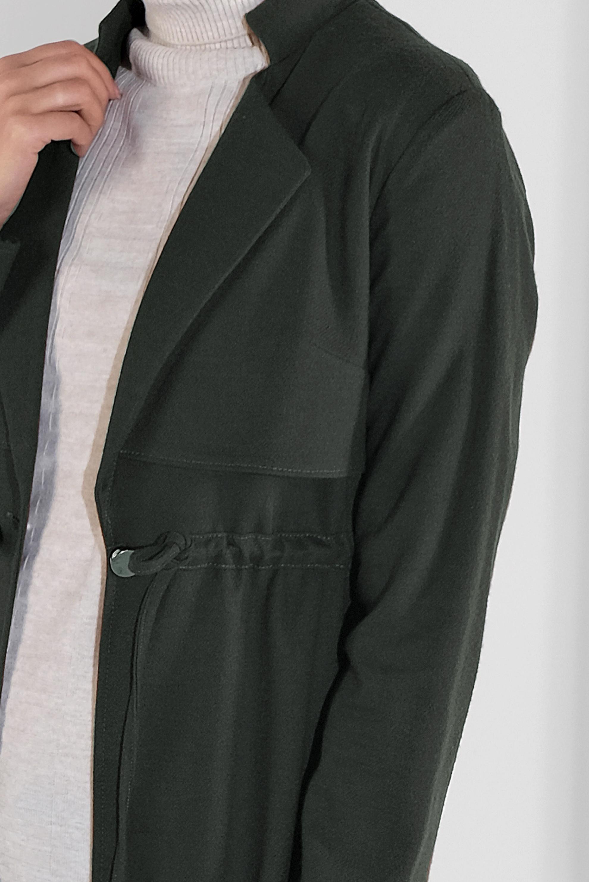 Tesettür giyim YEŞİL BELİ BAĞCIKLI KEÇE CEKET 4975 