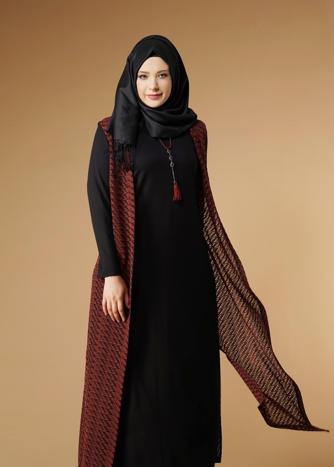 Tesettür giyim TURUNCU 2647 2&prime;Lİ ELBİSE