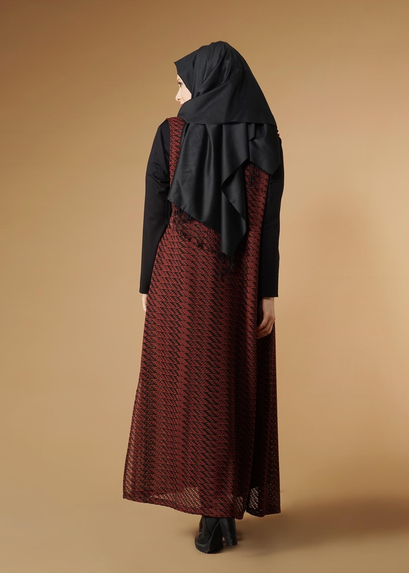 Tesettür giyim TURUNCU 2647 2&prime;Lİ ELBİSE