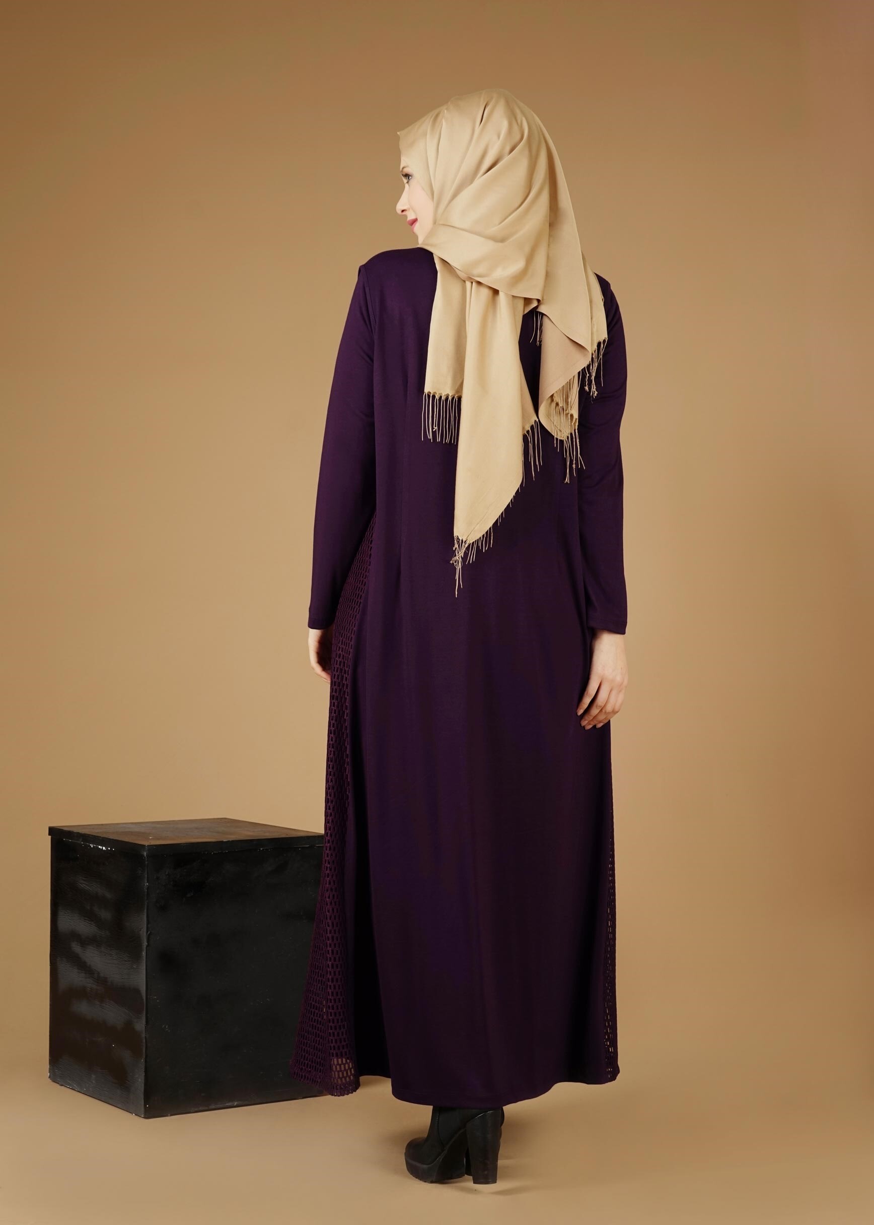 Tesettür giyim MOR FİLE DETAYLI 2&prime;Lİ ELBİSE 2648 