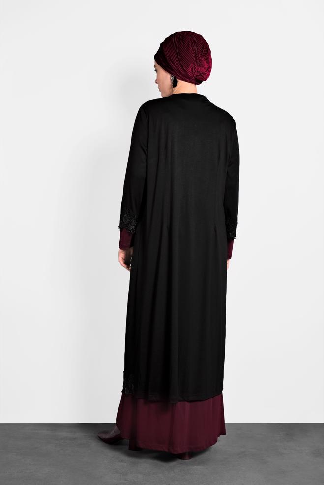 Hijab clothing CLARET RED LACY DRESS 2657  - ALVİNA