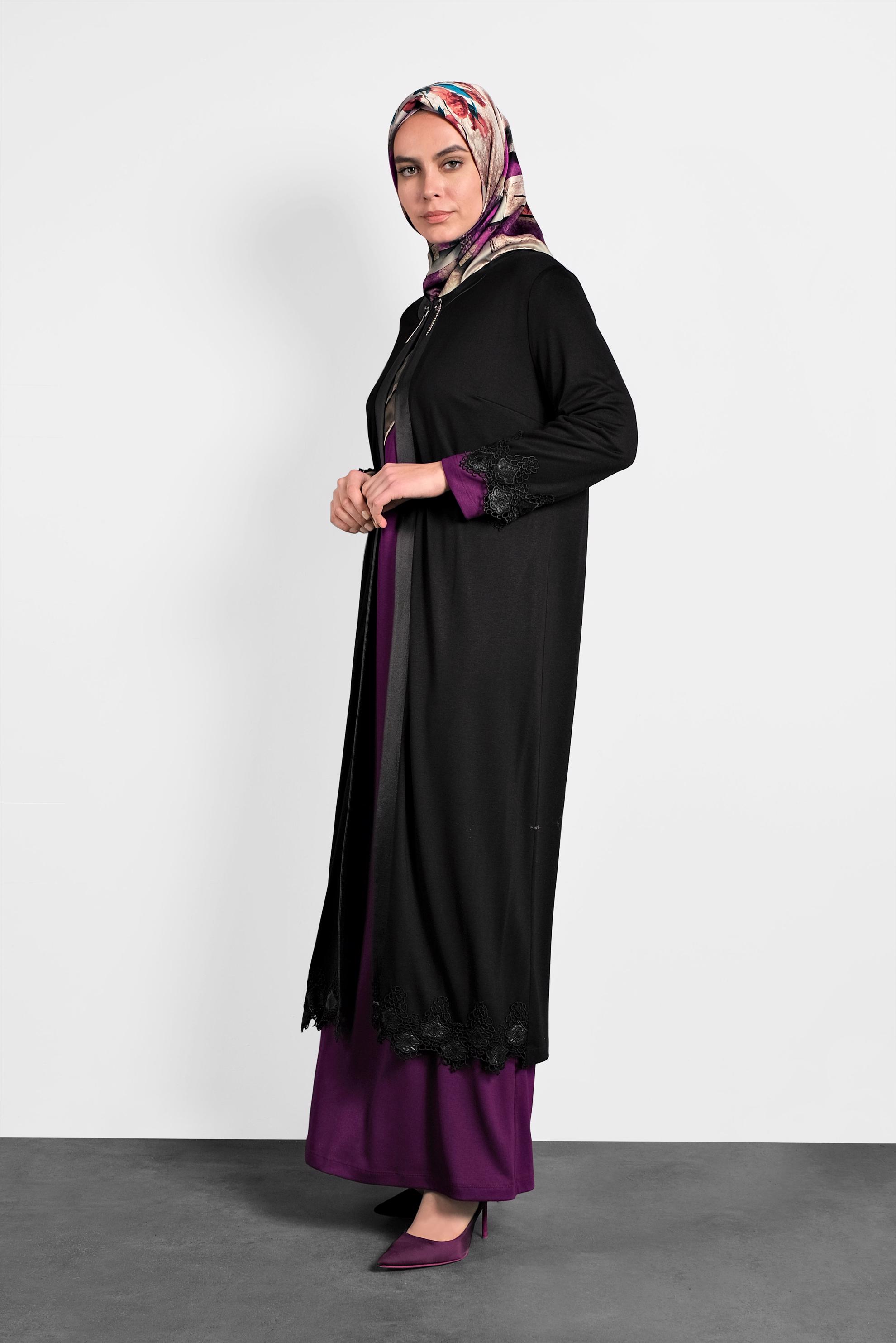 Vêtements hijab POURPRE ROBE À GUIPURES 2657 